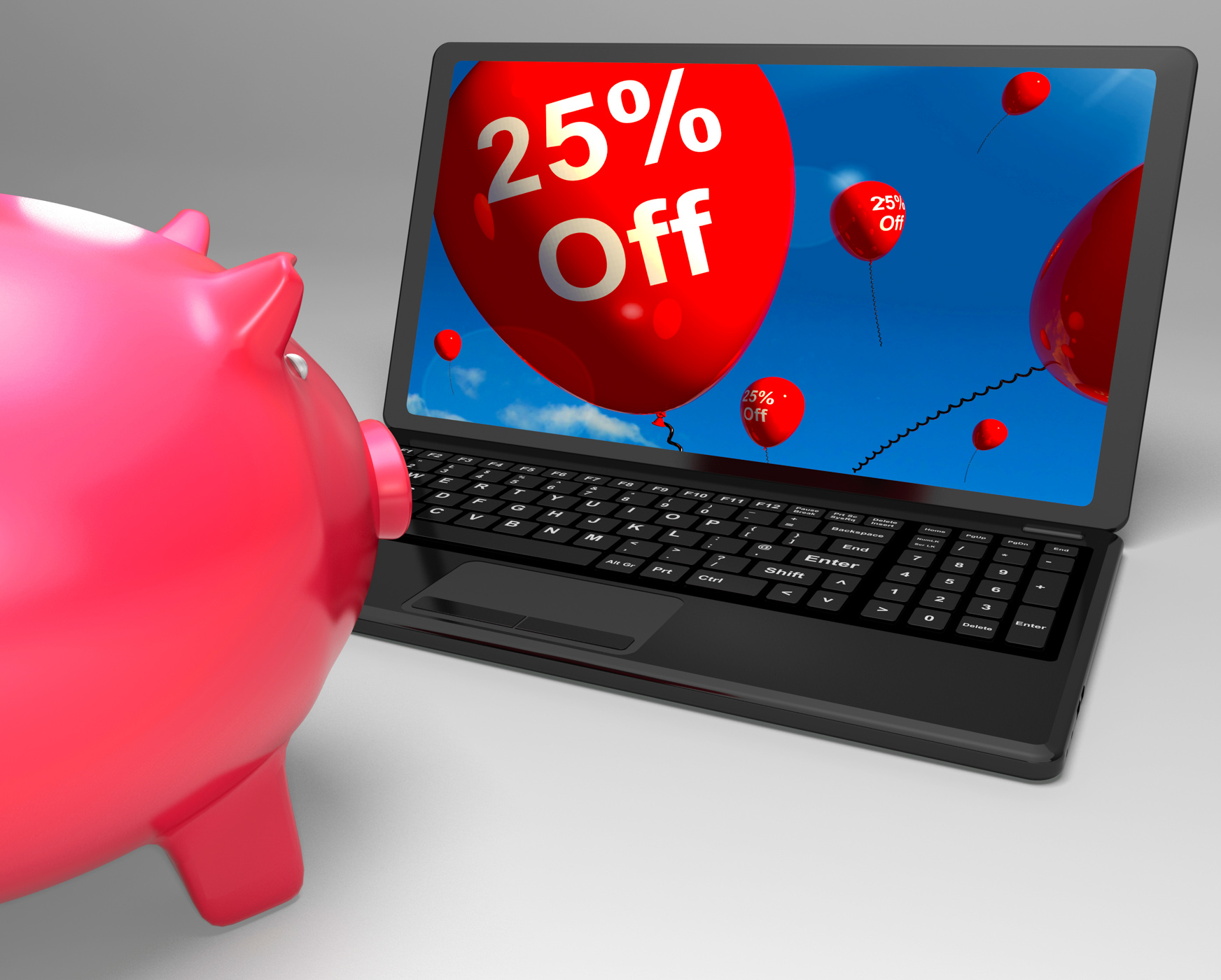 Twenty-five percent off on laptop shows discounts photo