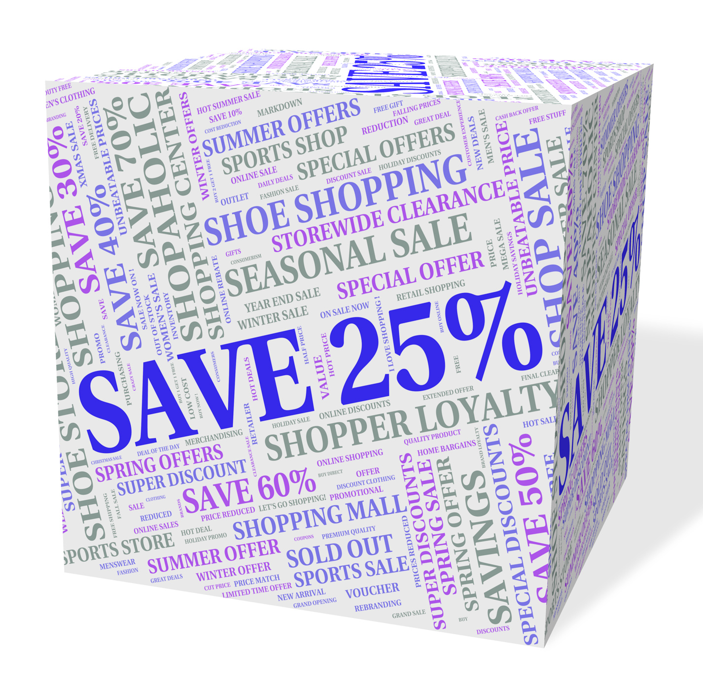 Twenty five percent shows discounts promotion and word photo