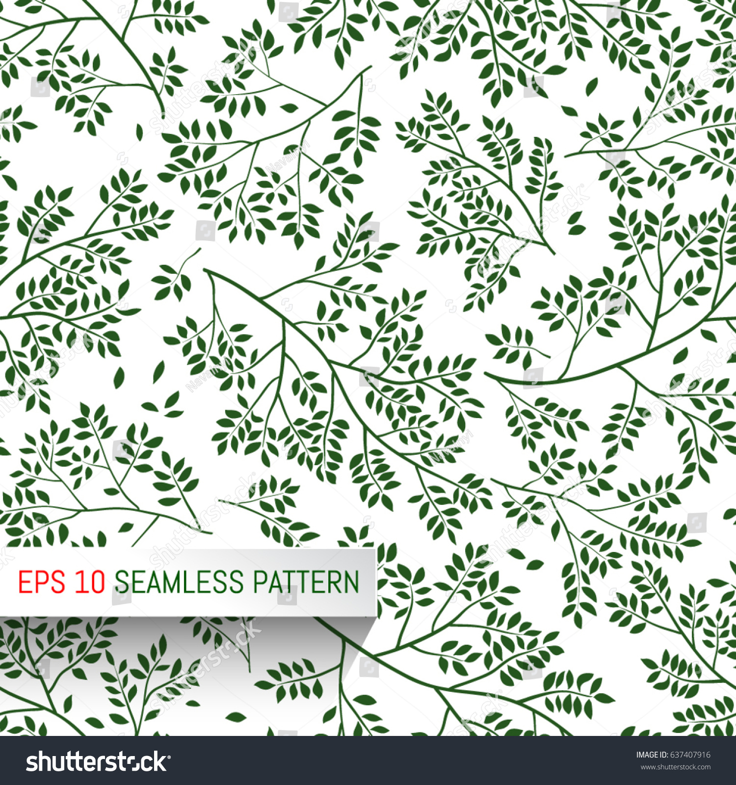 Twigs Leaves Abstract Background Seamless Pattern Stock Vector ...