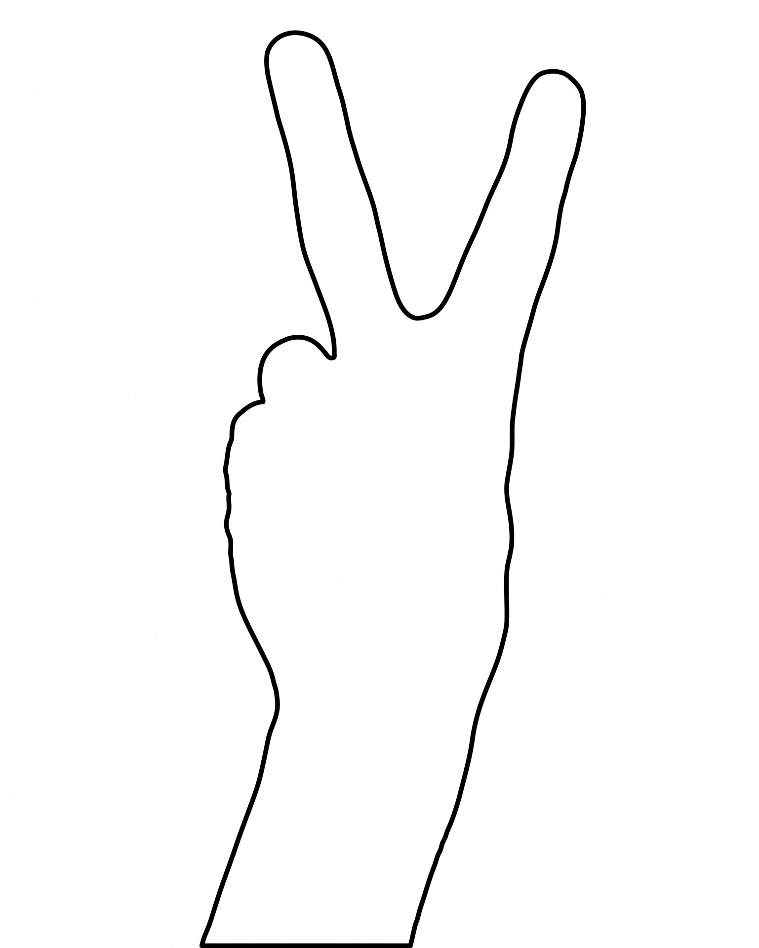 Two Fingers Victory Sign Outline Free Stock Photo - Public Domain ...