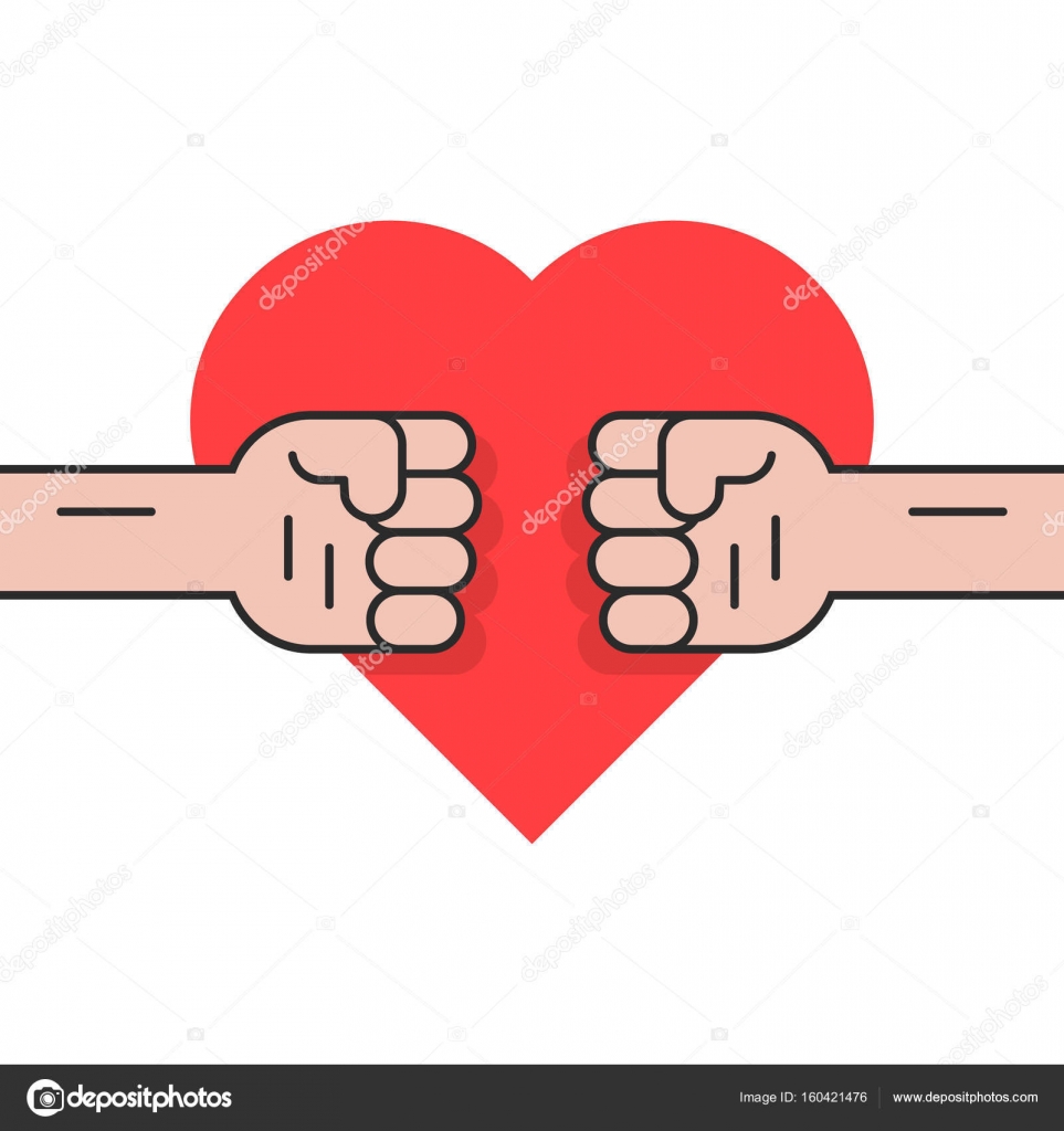 fight for love with two fists — Stock Vector © HoldenKolf #160421476