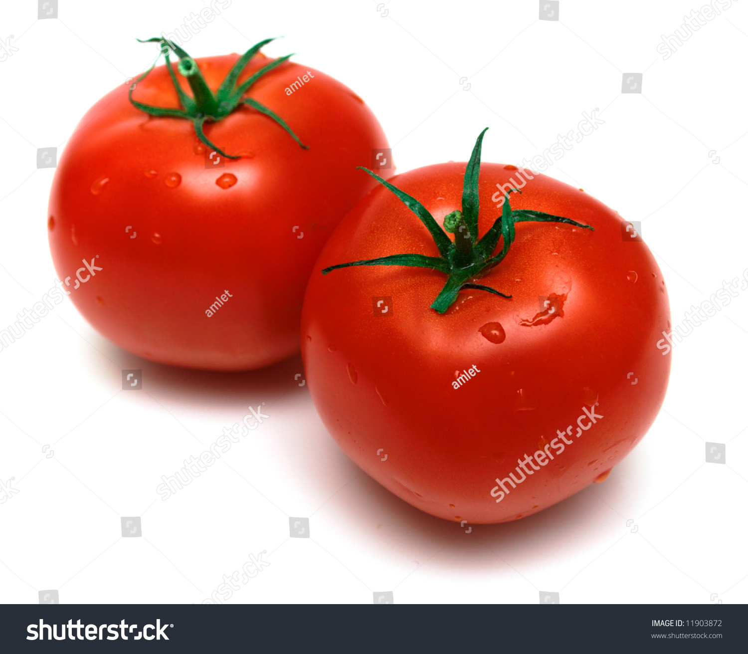 Two Juicy Fresh Tomatoes On White Stock Photo 11903872 - Shutterstock