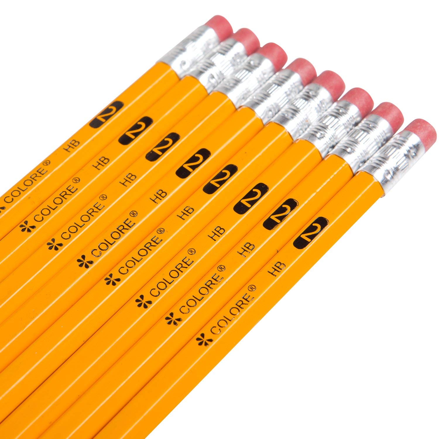 Amazon.com : Colore #2 Pencils With Eraser Tops - HB Graphite/No 2 ...