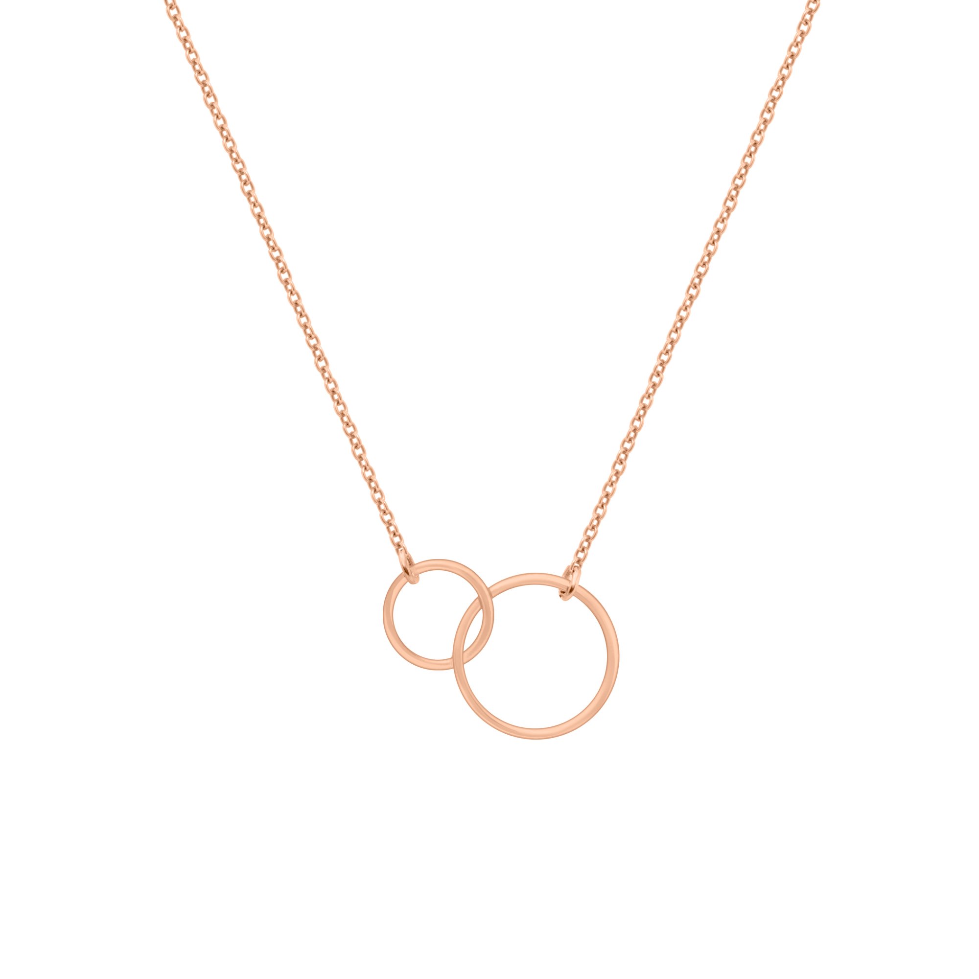 Sterling Silver Two Rings Necklace - Borboleta