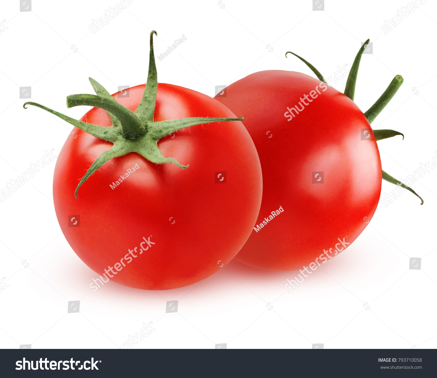 Two Ripe Tomatoes Isolated On White Stock Photo (Royalty Free ...