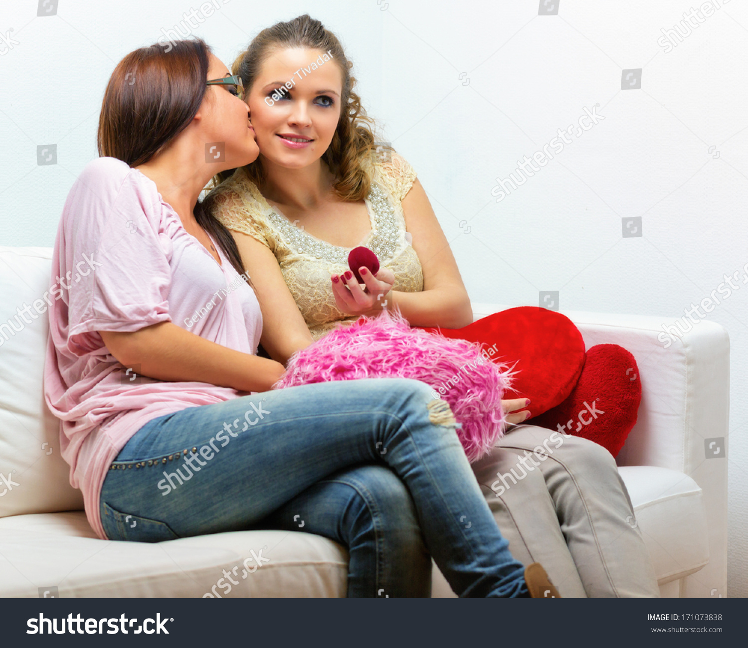 Lesbian Couple Two Beautiful Young Women Stock Photo (100% Legal ...