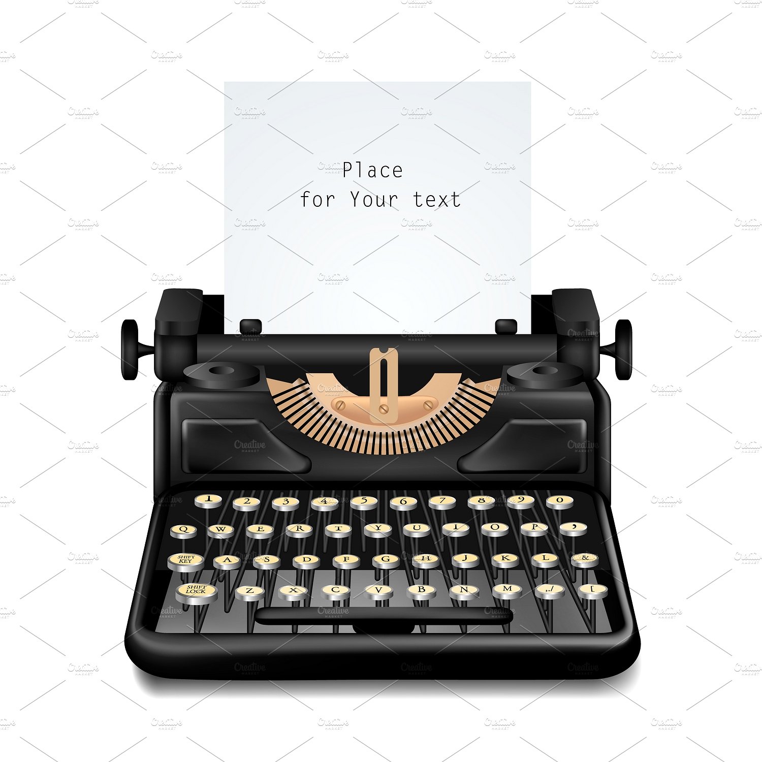 Vintage Typewriter Isolated Editable ~ Illustrations ~ Creative Market