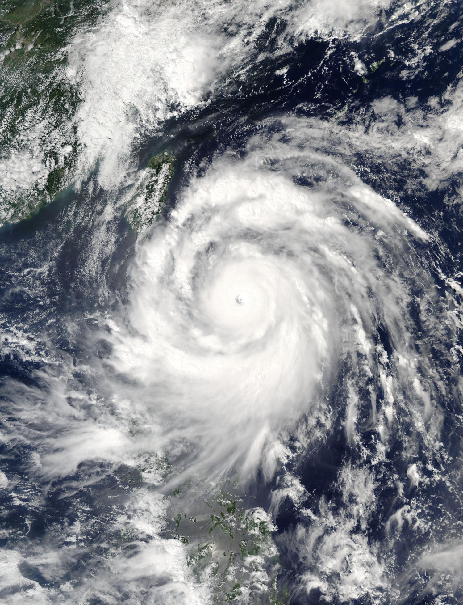 Aqua satellite sees Super Typhoon Meranti approaching Taiwan ...