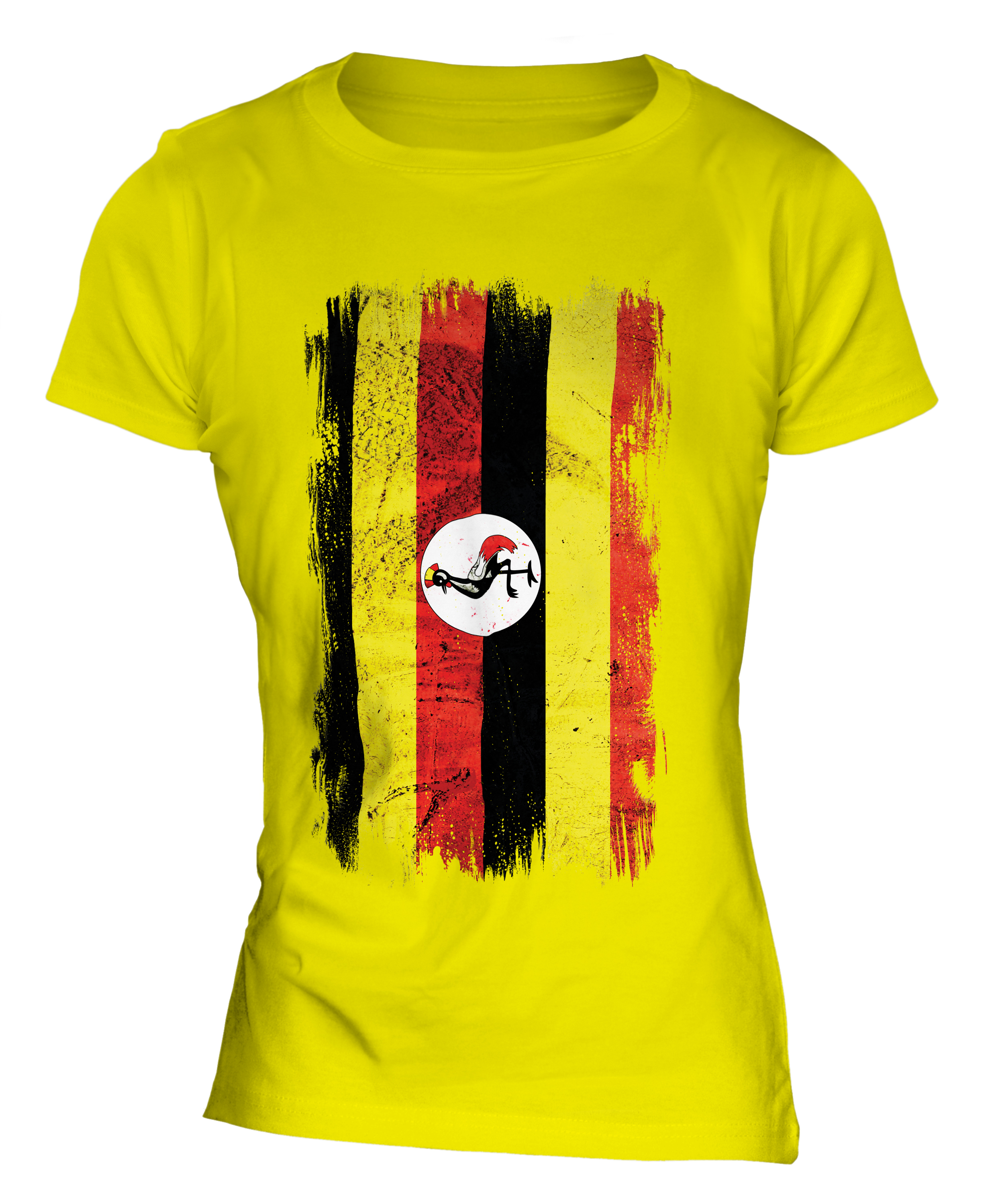 UGANDA GRUNGE FLAG LADIES T-SHIRT TEE TOP UGANDAN SHIRT FOOTBALL ...