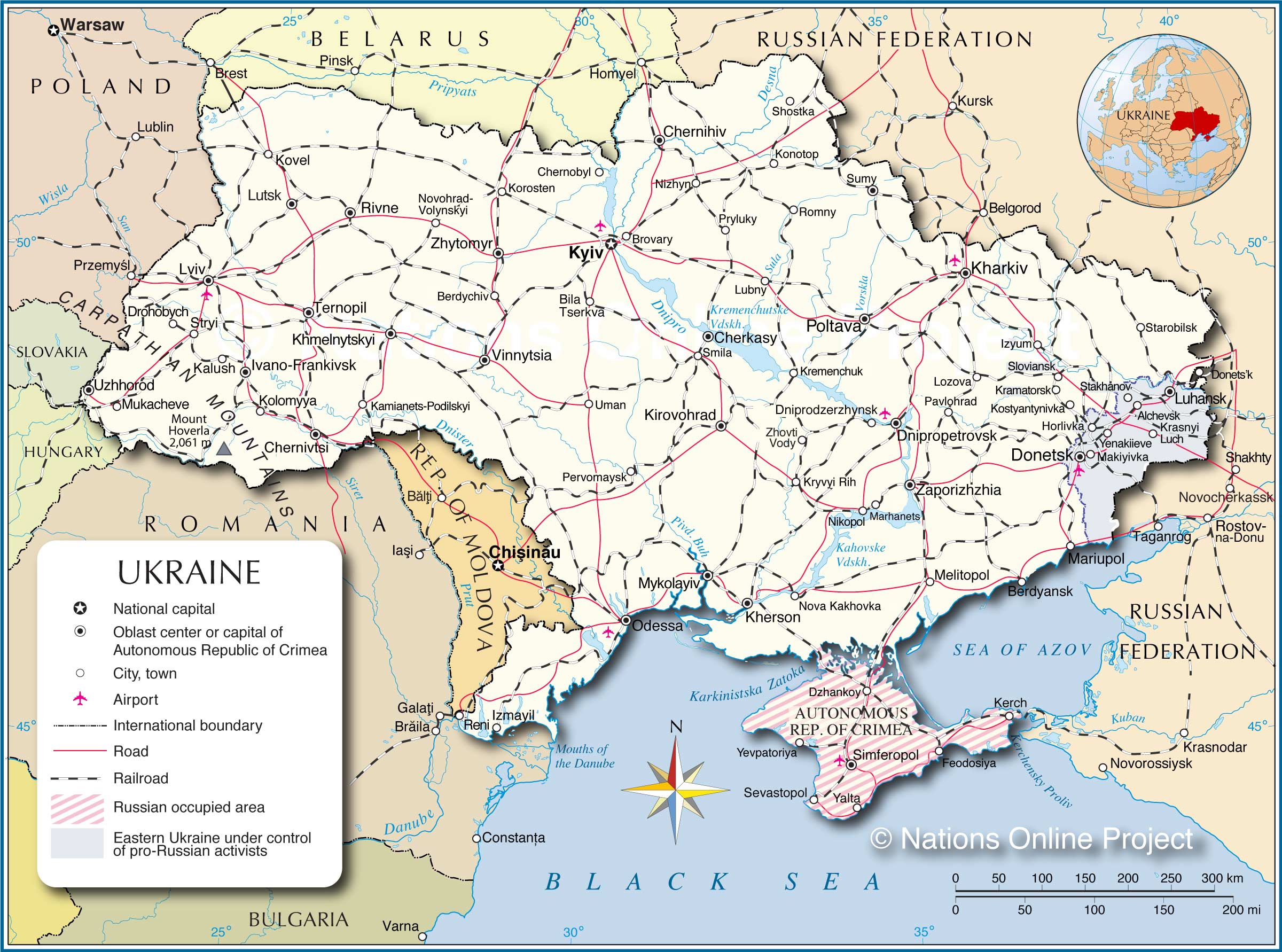 Political Map of Ukraine - Nations Online Project