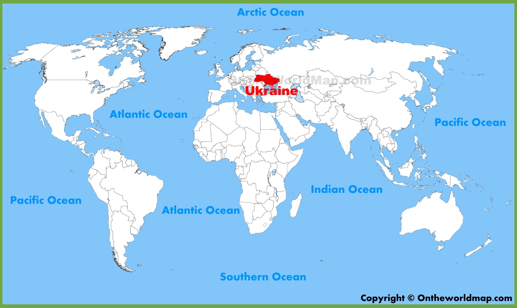 Ukraine location on the World Map ﻿