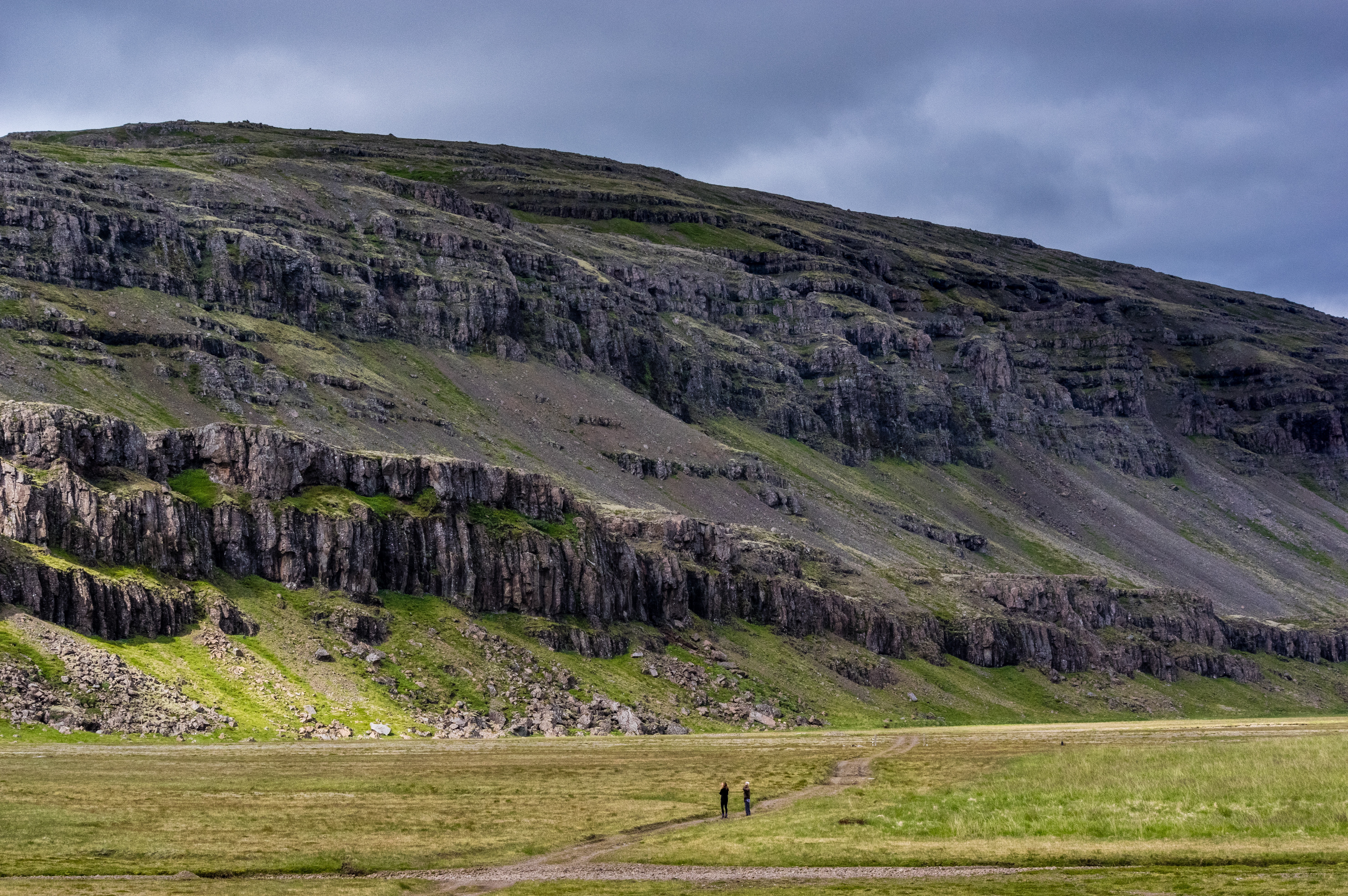 Under Large Mountain, Big, Green, Iceland, Landscape, HQ Photo