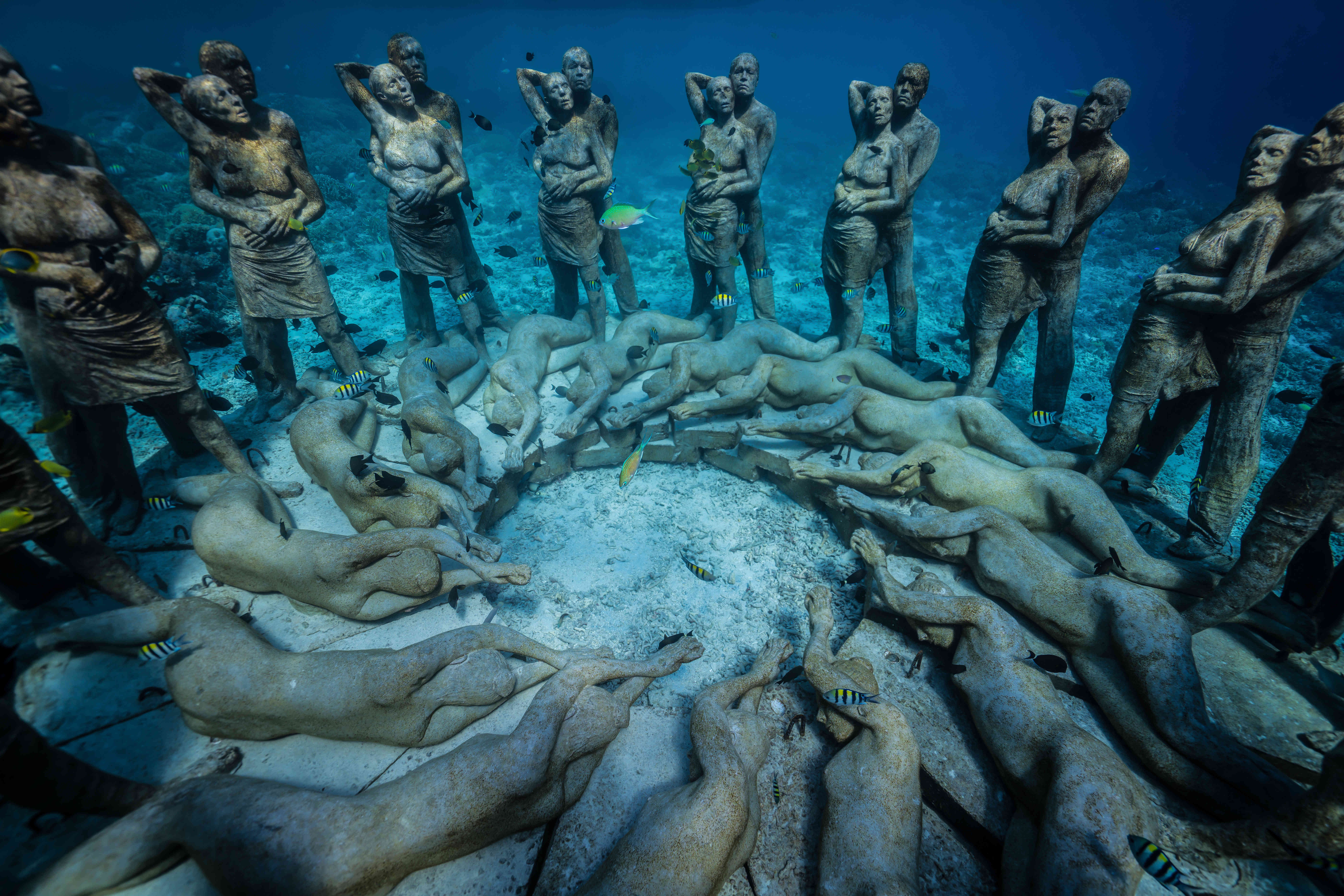 Dive in and explore this incredible underwater sculpture in Indonesia