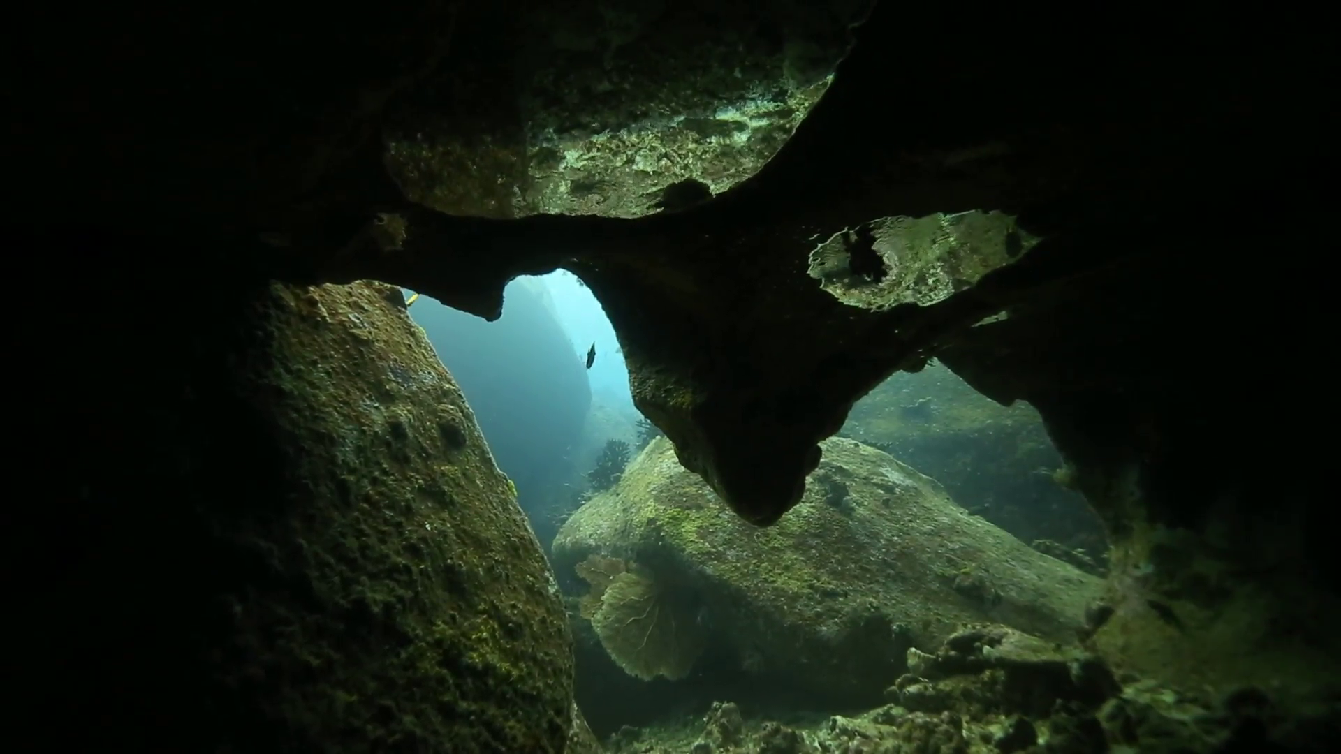 Underwater cave scenic Stock Video Footage - Videoblocks