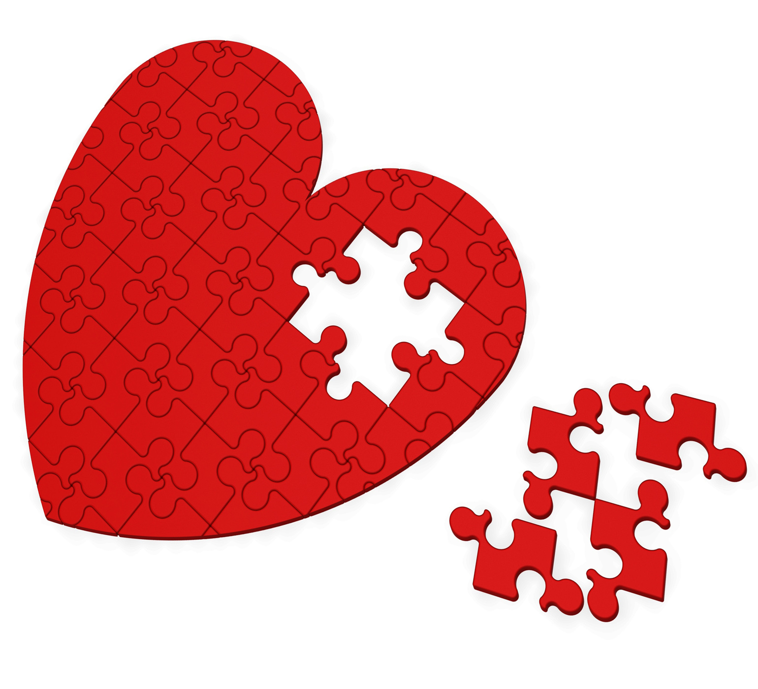 Unfinished heart puzzle shows valentines day photo