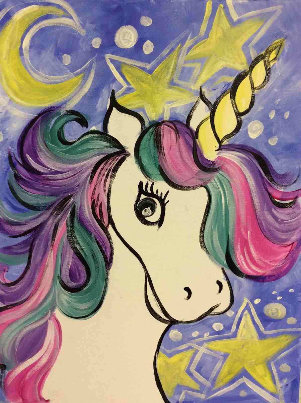 Easy Unicorn Painting For Kids Unicorn Painting Birthday Party Ideas ...