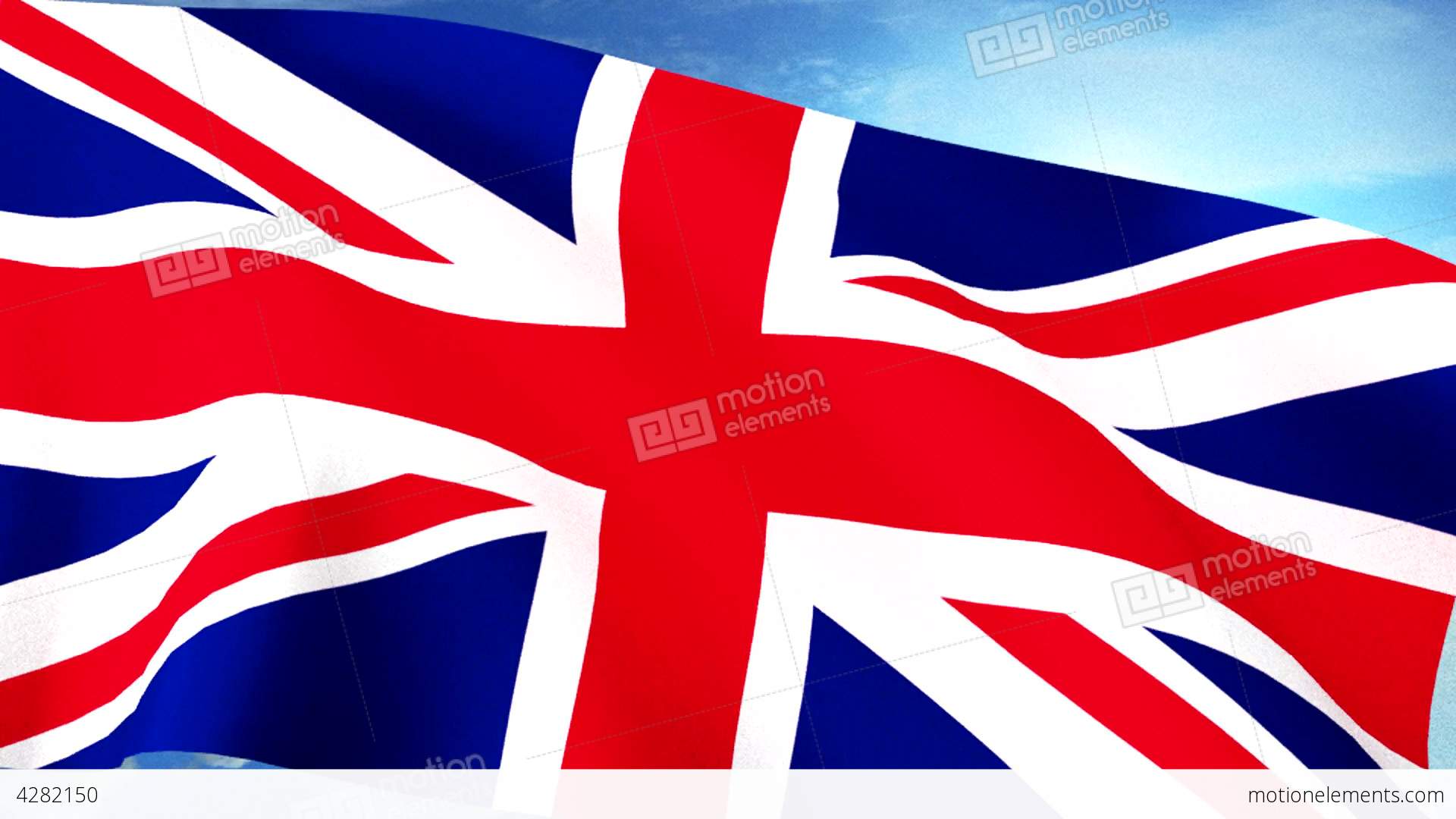 UK Britain Union Jack Flag Closeup Waving Against Stock Animation ...