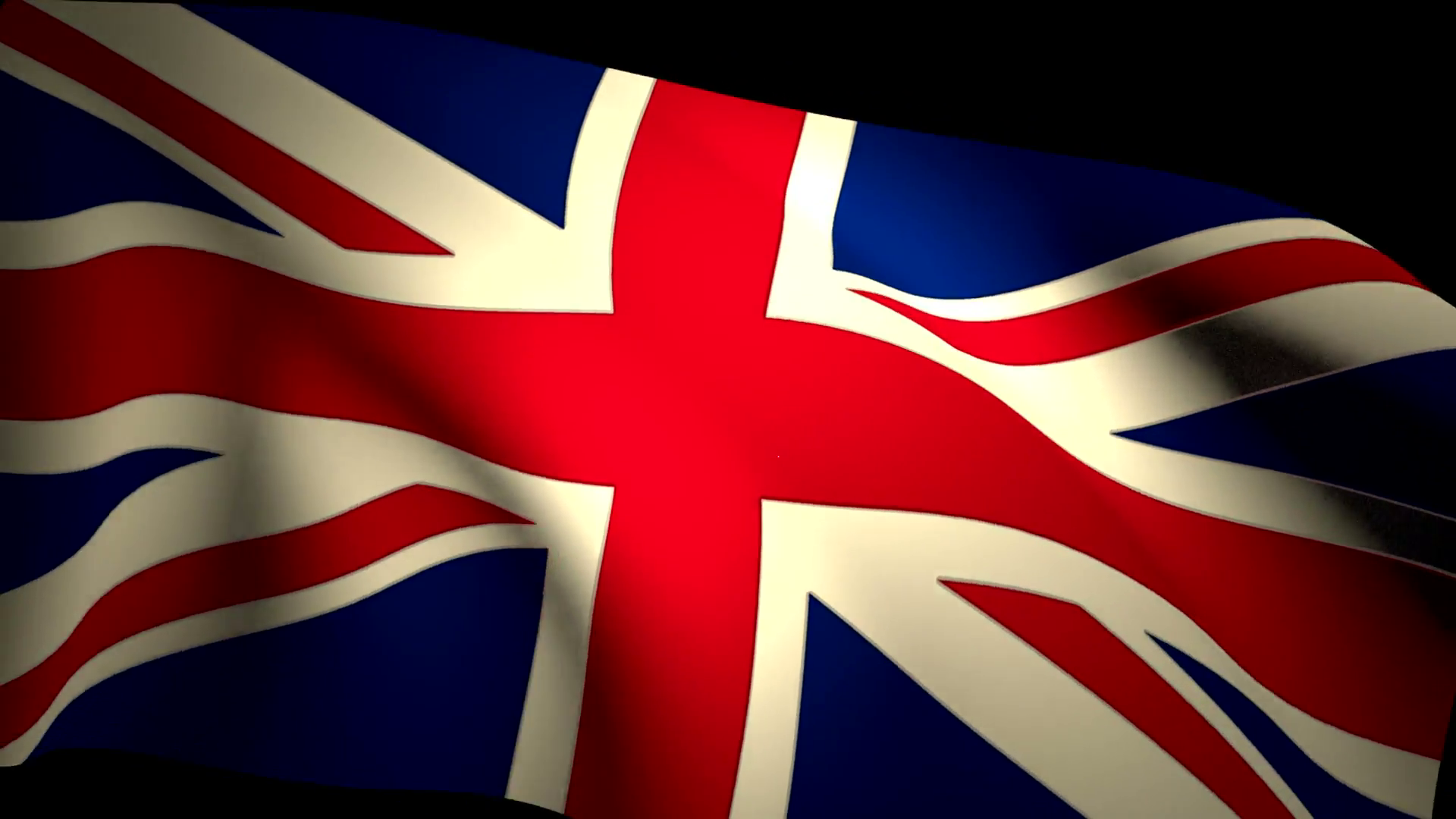UK Britain Union Jack Flag Closeup Waving Against Blue Sky Seamless ...