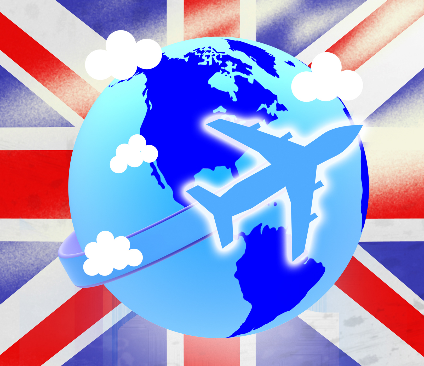 Union jack represents english flag and airline photo