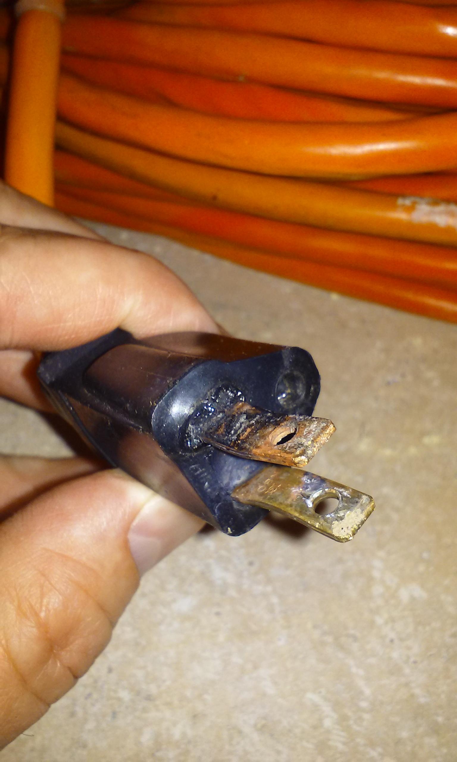 extension cord's plug started to melt. Is it OK to replace it or is ...
