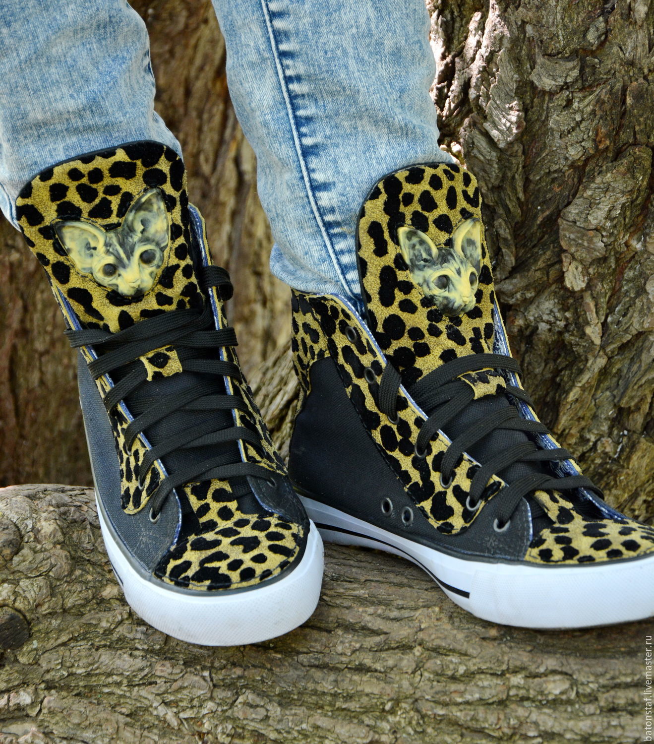 Leopard - Sphinx cat - SNEAKERS handmade - unusual shoes – shop ...