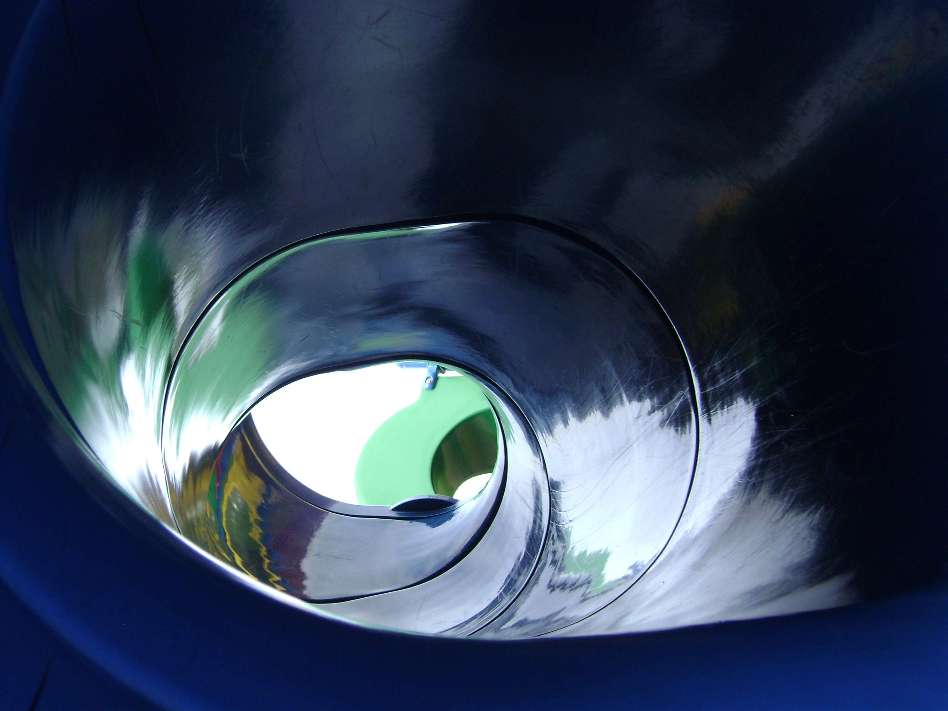 Up the slide, Blue, Plastic, Playgrounds, Reflection, HQ Photo