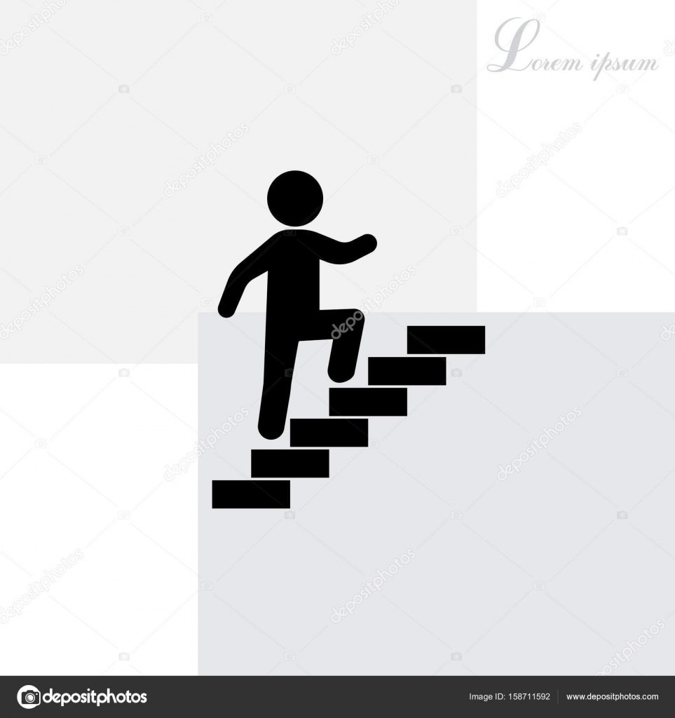 businessman walks up the stairs icon — Stock Vector © PPVector ...