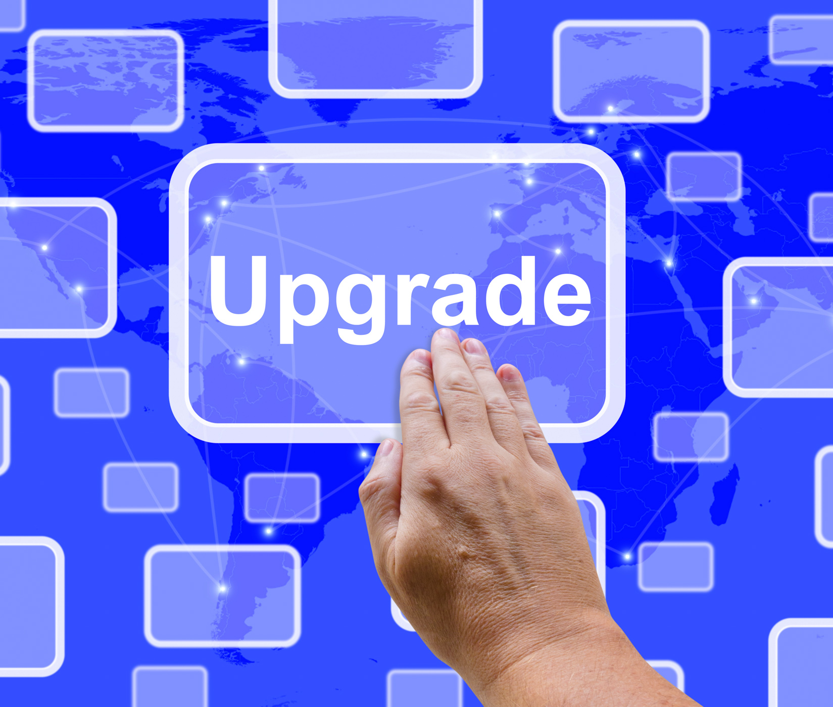 Upgrade button showing software updates to fix applications photo