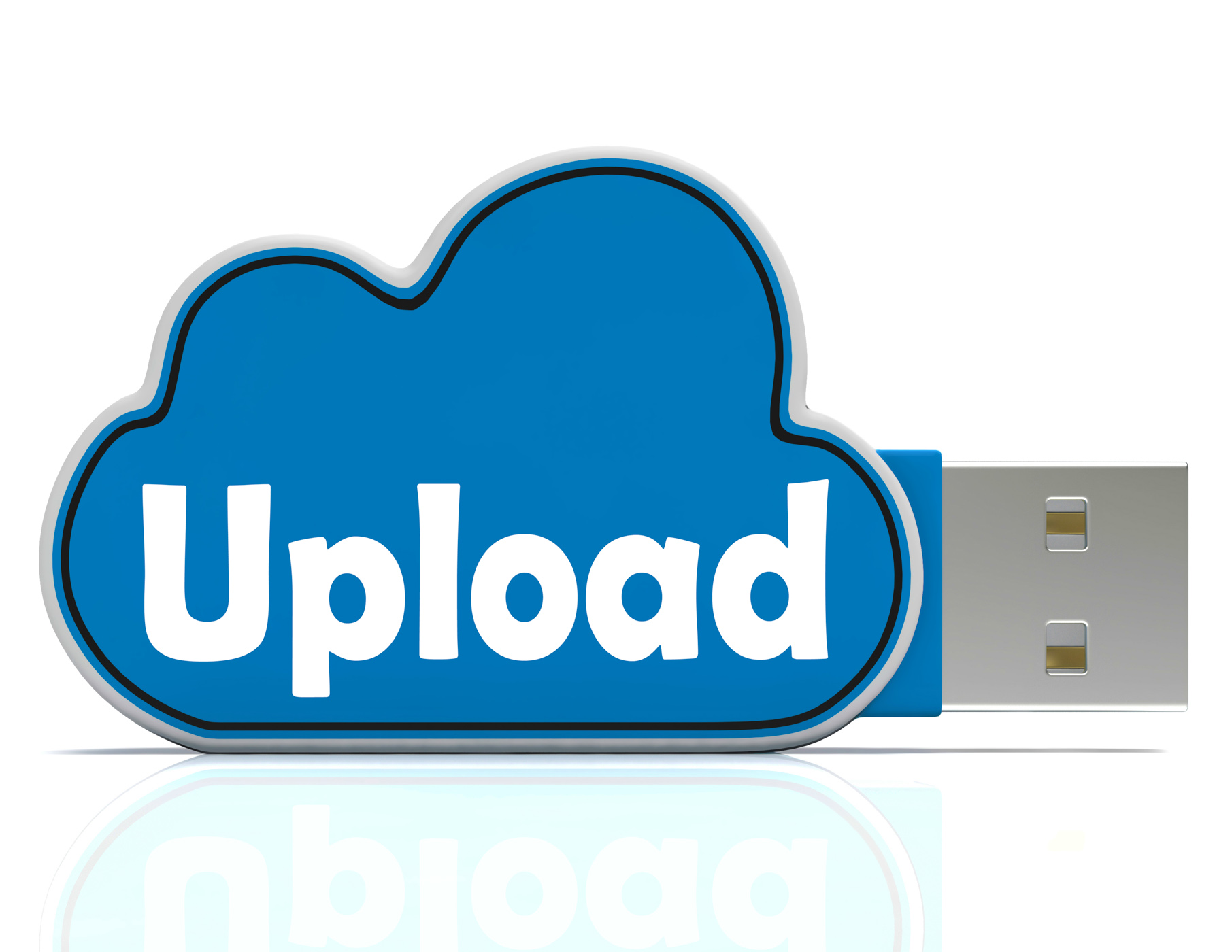Upload cloud pen drive means website uploading and data transfer photo