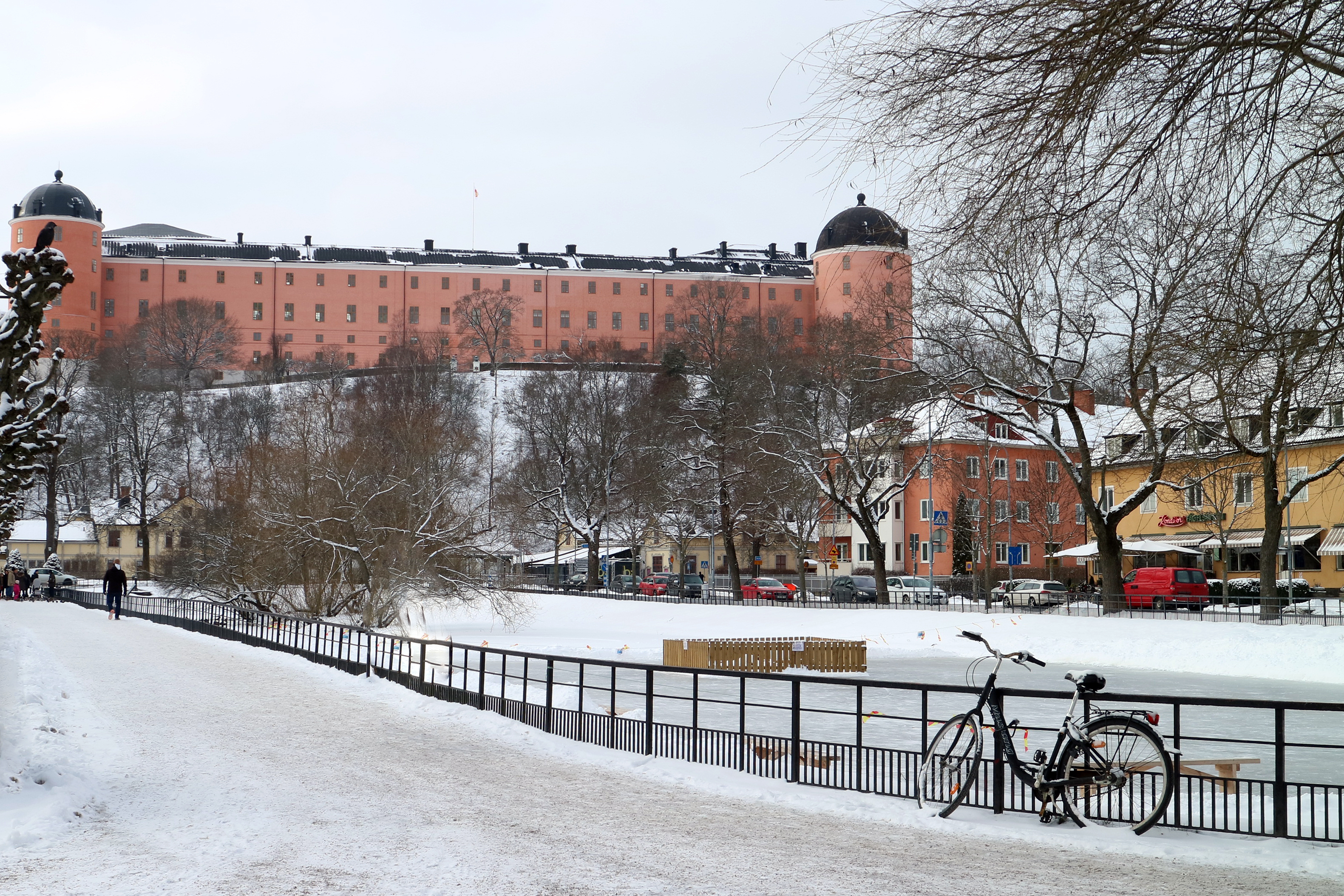 Uppsala slott och svandammen i uppsala photo