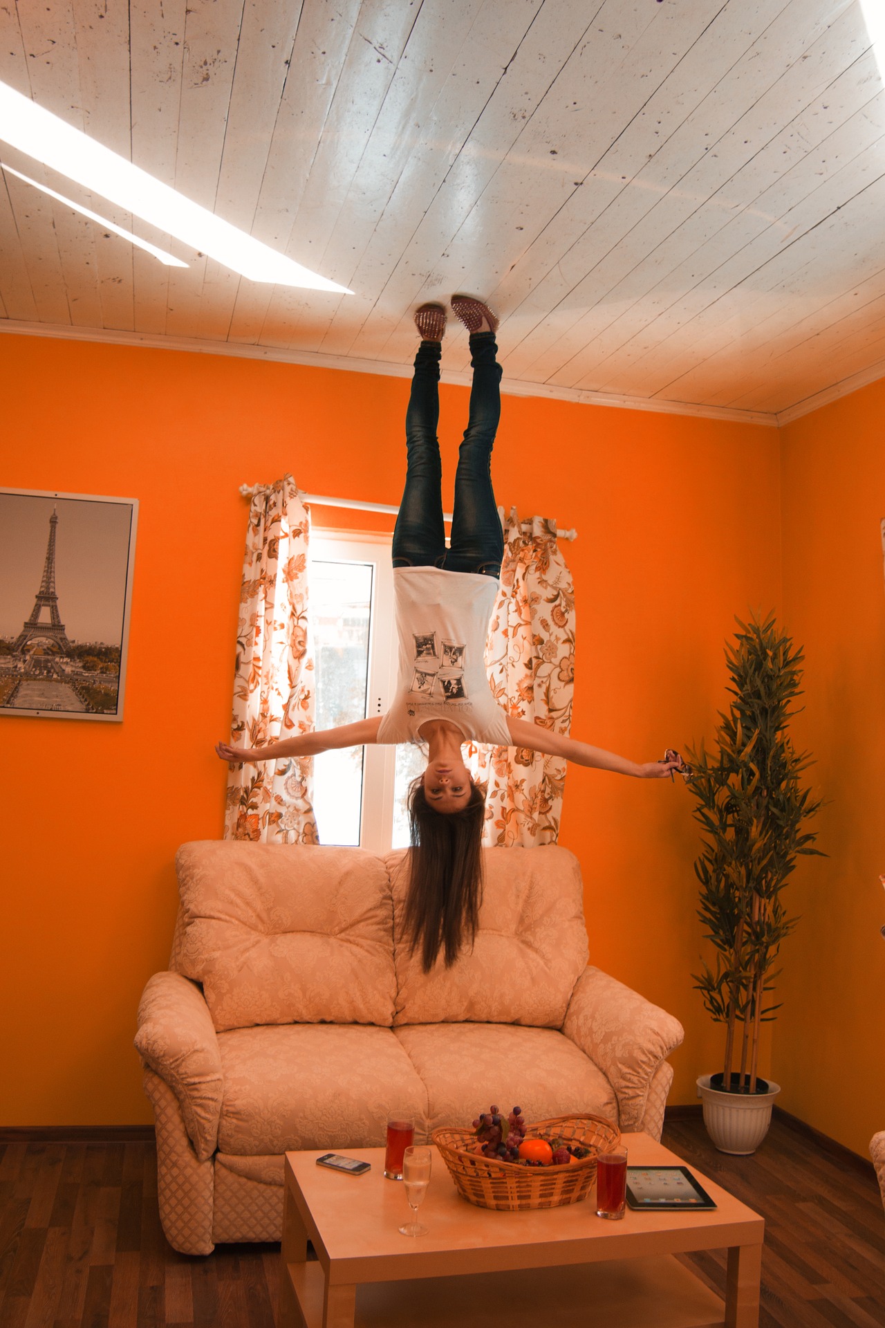 Free Photo Upside Down Girl Activity Ceiling Down Free Download 