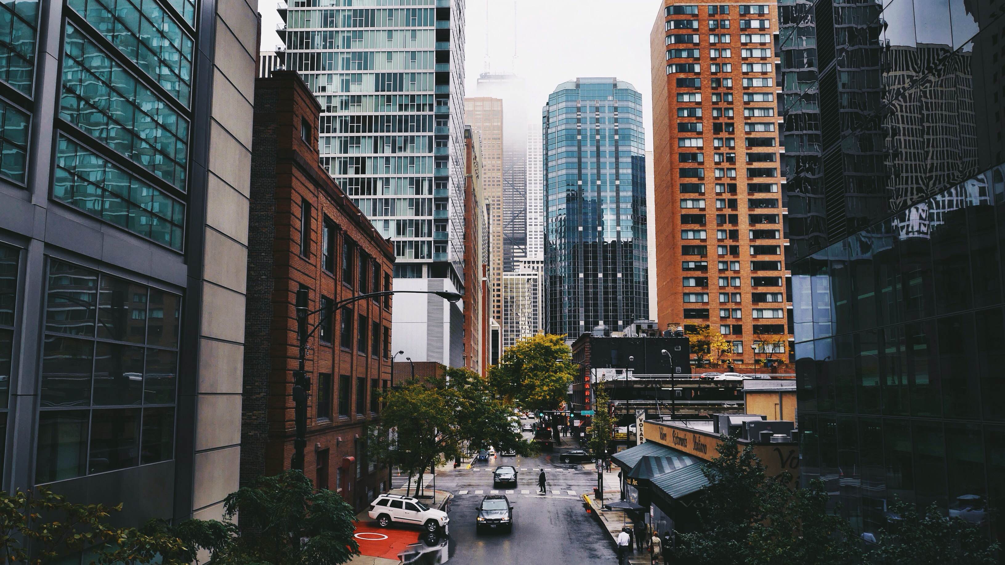 Urban Canyon Above N St Clair Street From E Illinois St | Beautiful ...