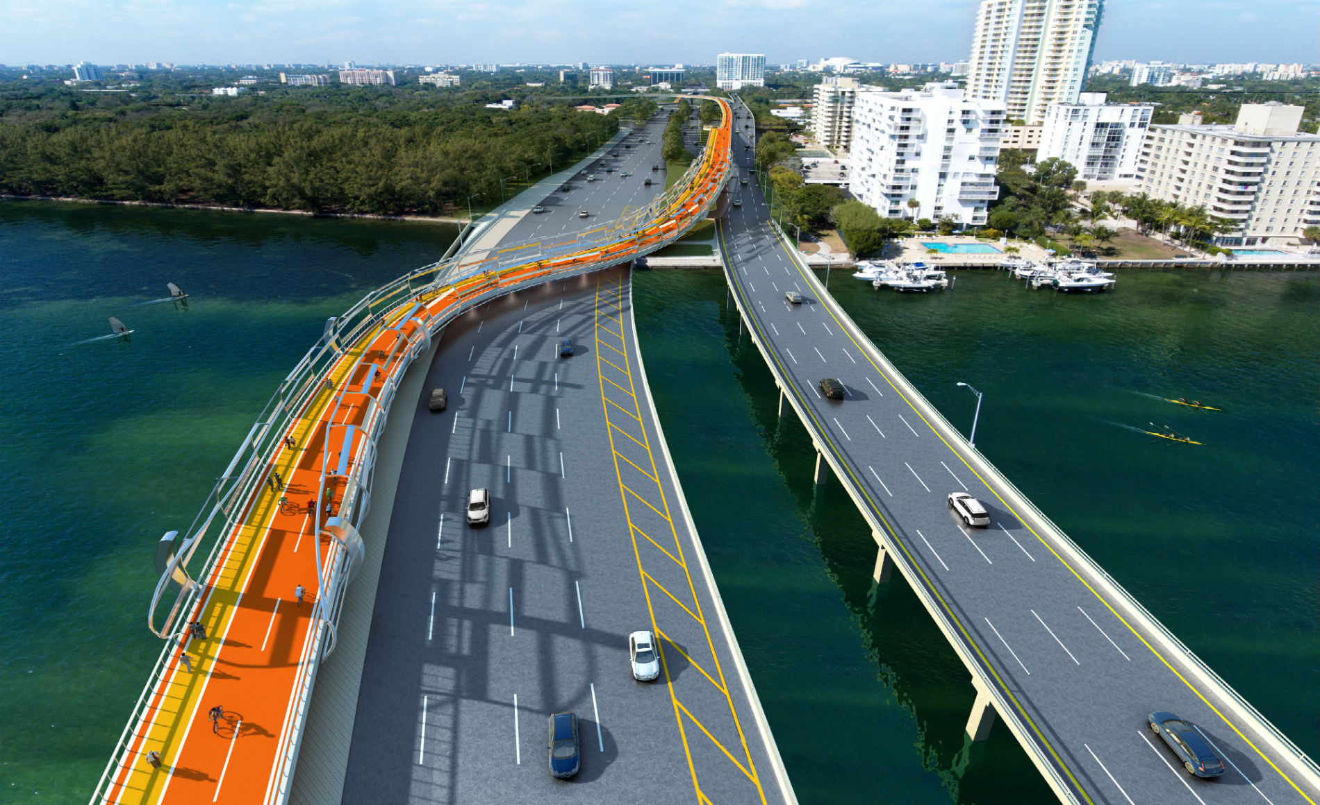 Bold proposal for new bike bridge connecting Miami to Key Biscayne ...