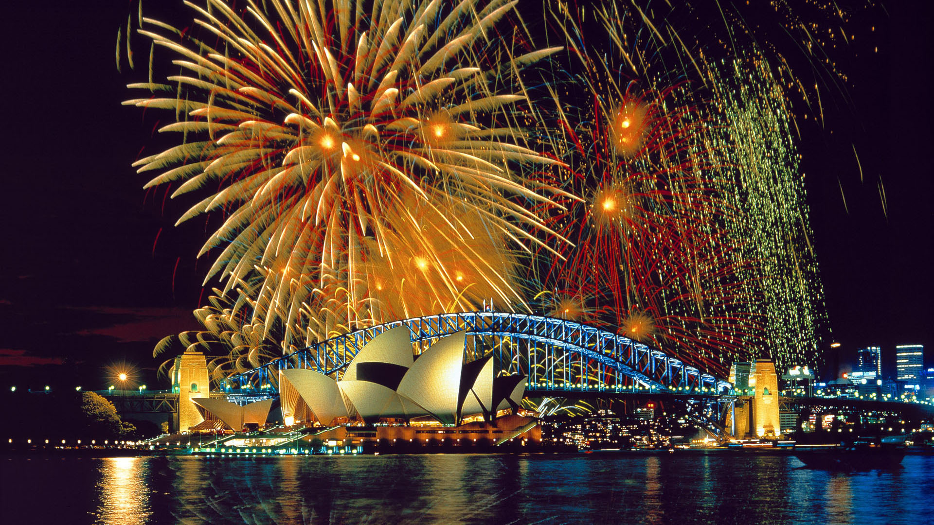 Cityscapes Fireworks Sydney Opera House Urban - WallDevil