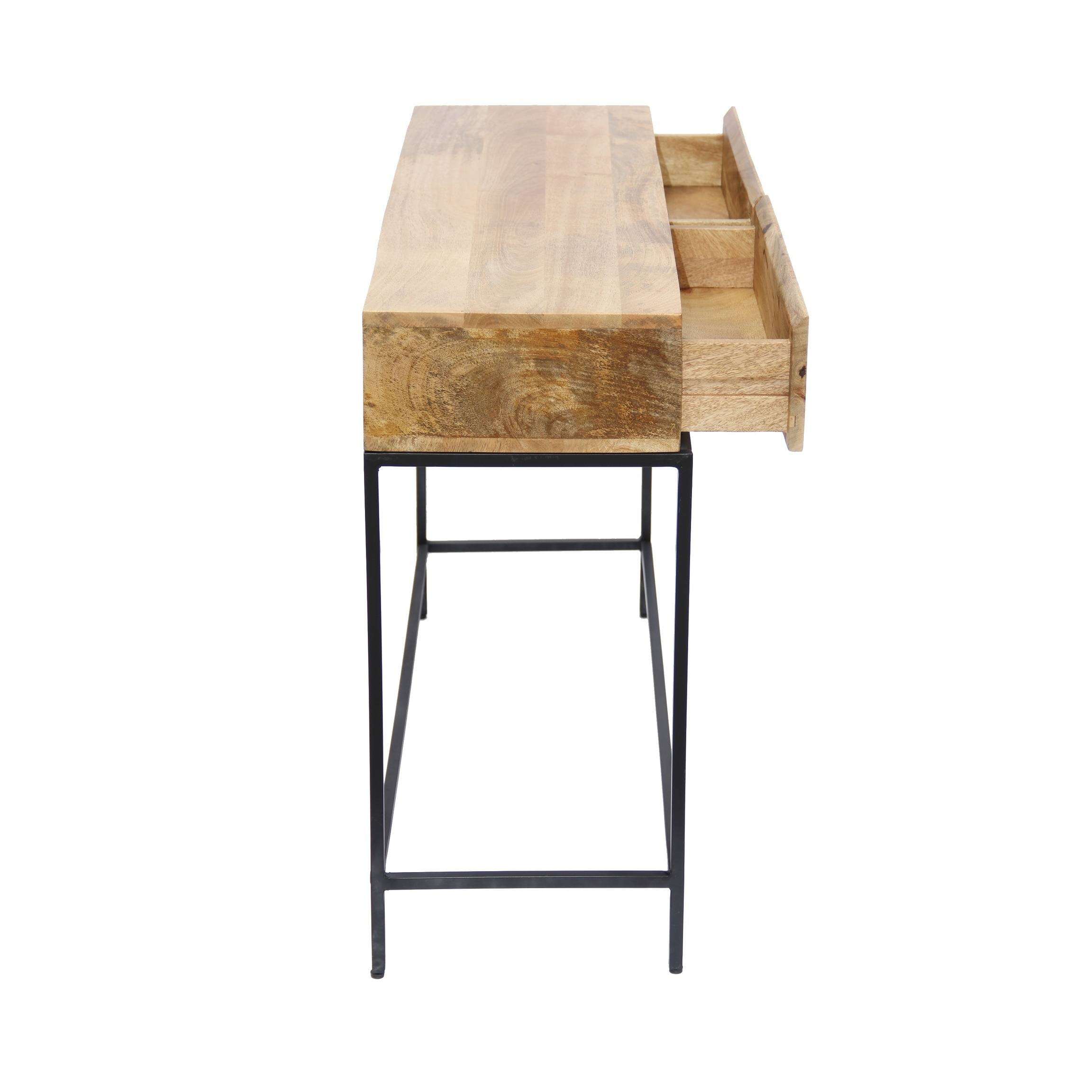 The Urban Port Industrial Style Console Table With Two Drawers ...