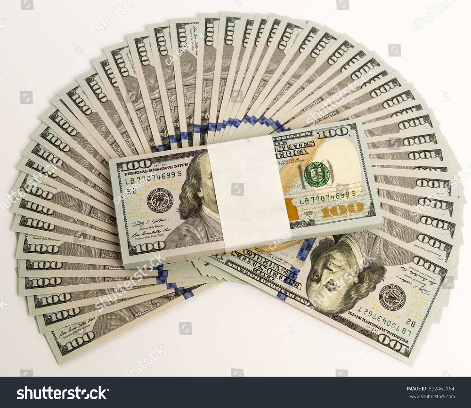 Stack Money US Dollars Cash Hundred Stock Photo (100% Legal ...