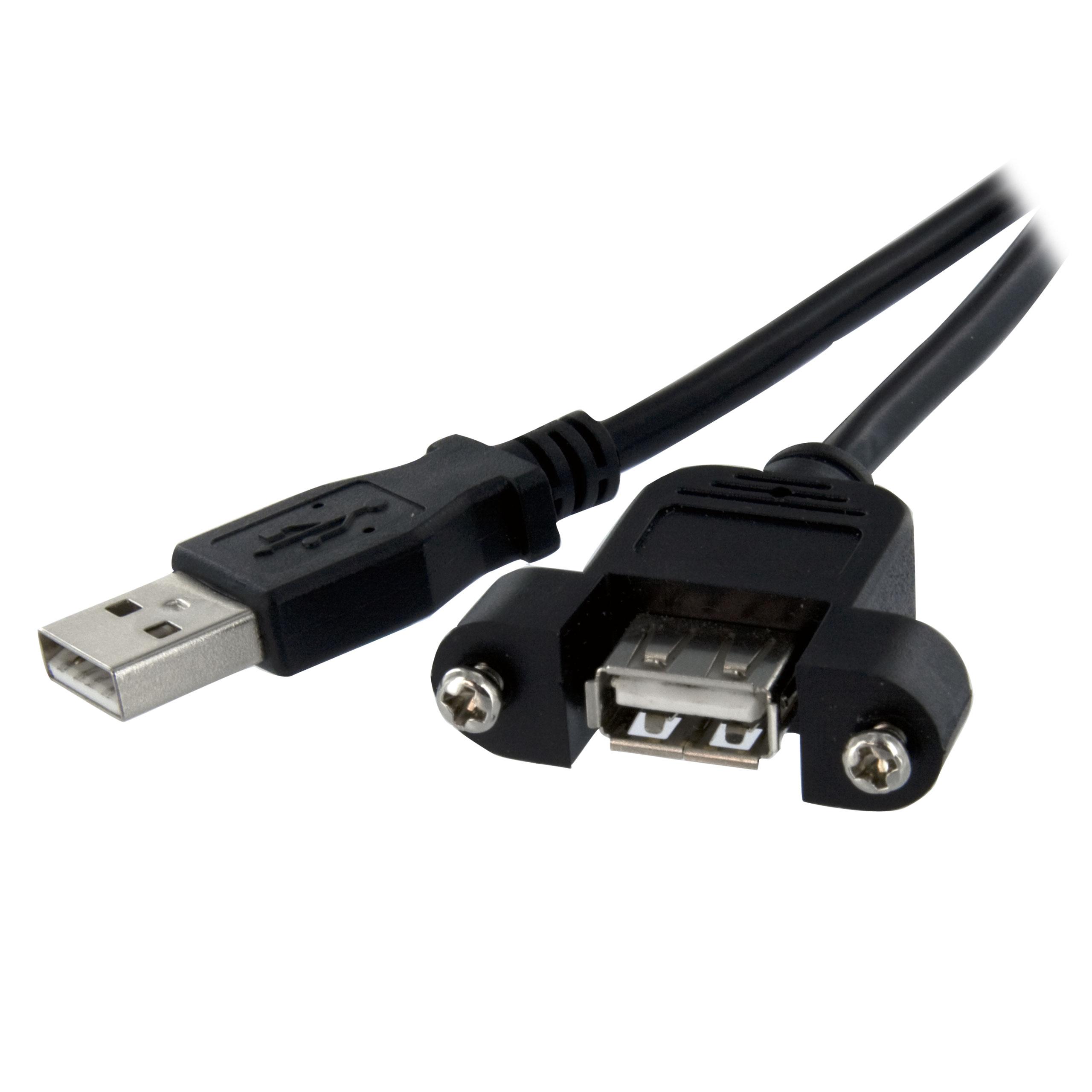 Amazon.com: StarTech.com Panel Mount USB Cable A to A F/M - 1 ft ...