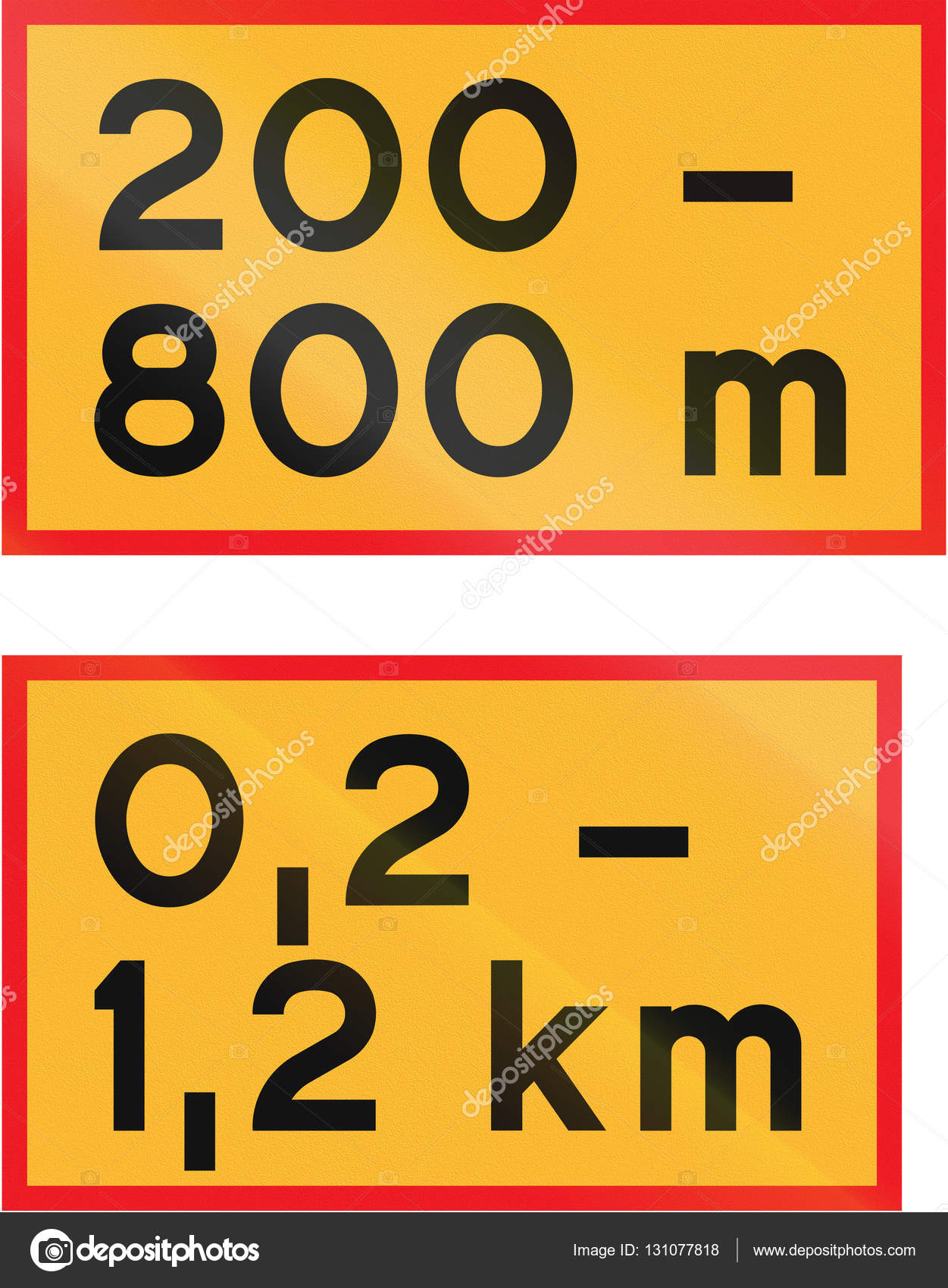 Road signs used in Sweden - Length of stretch of road beginning at ...