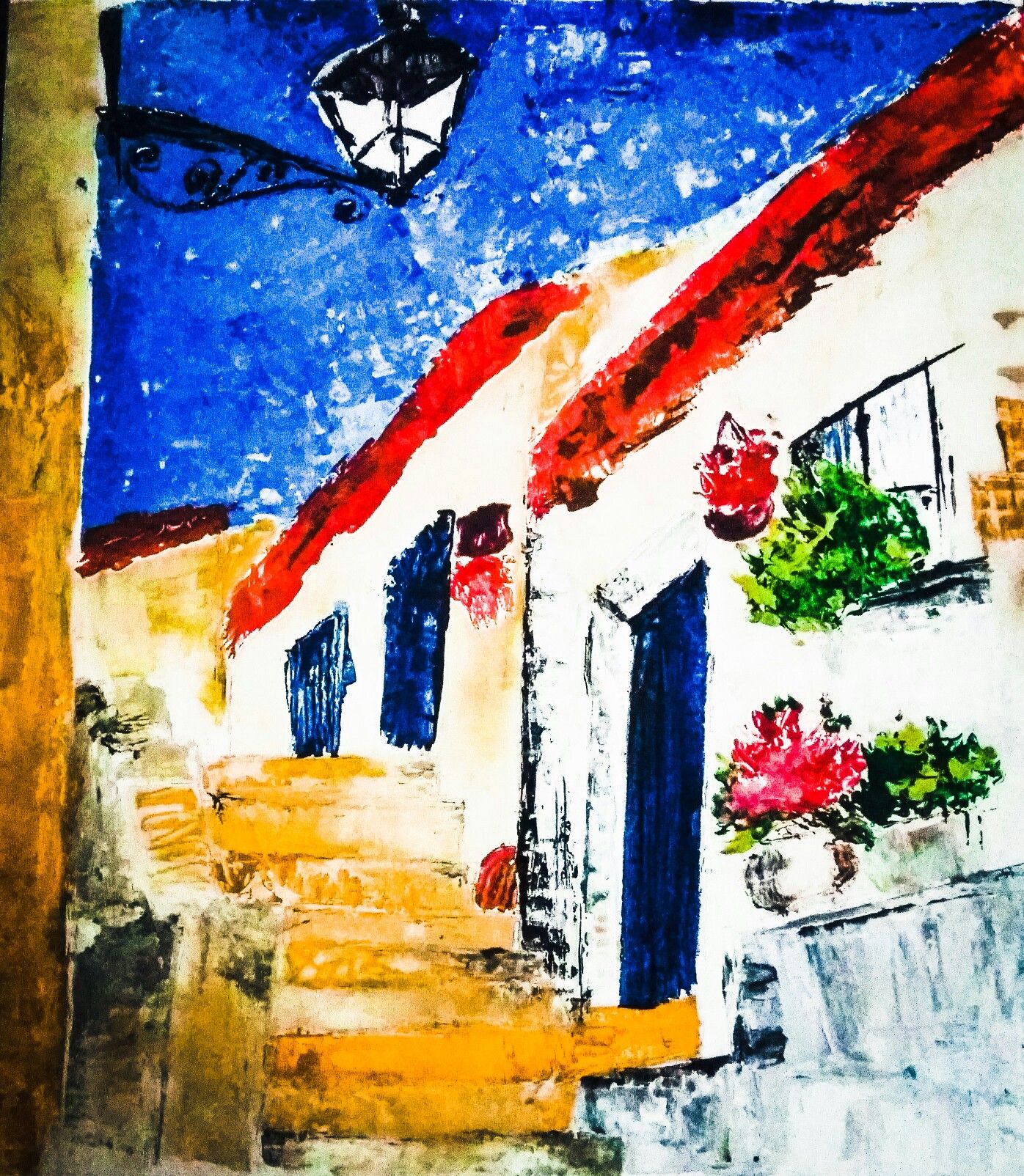 Another knife painting...painted a random street Colors used ...