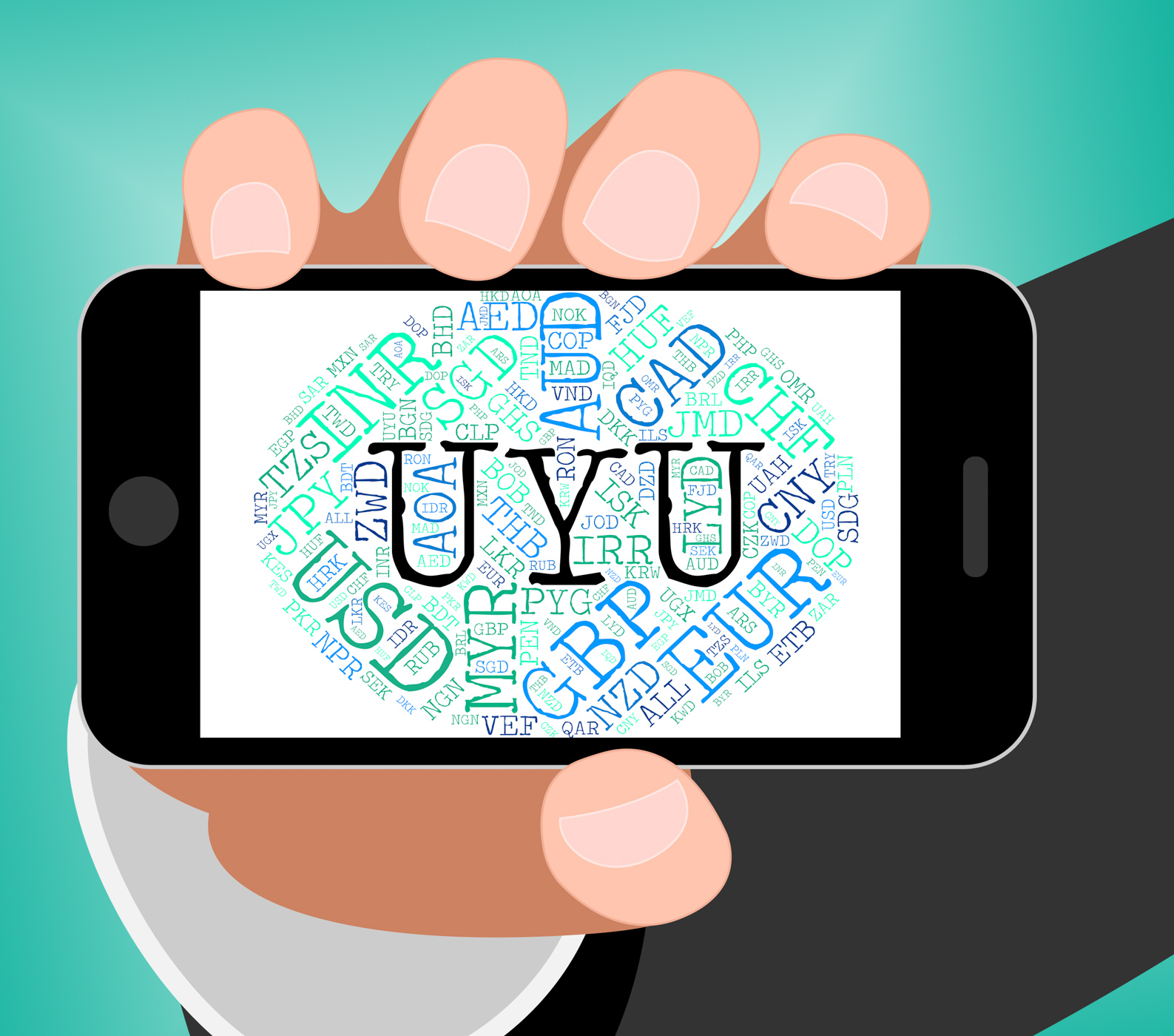 Uyu currency indicates forex trading and banknotes photo