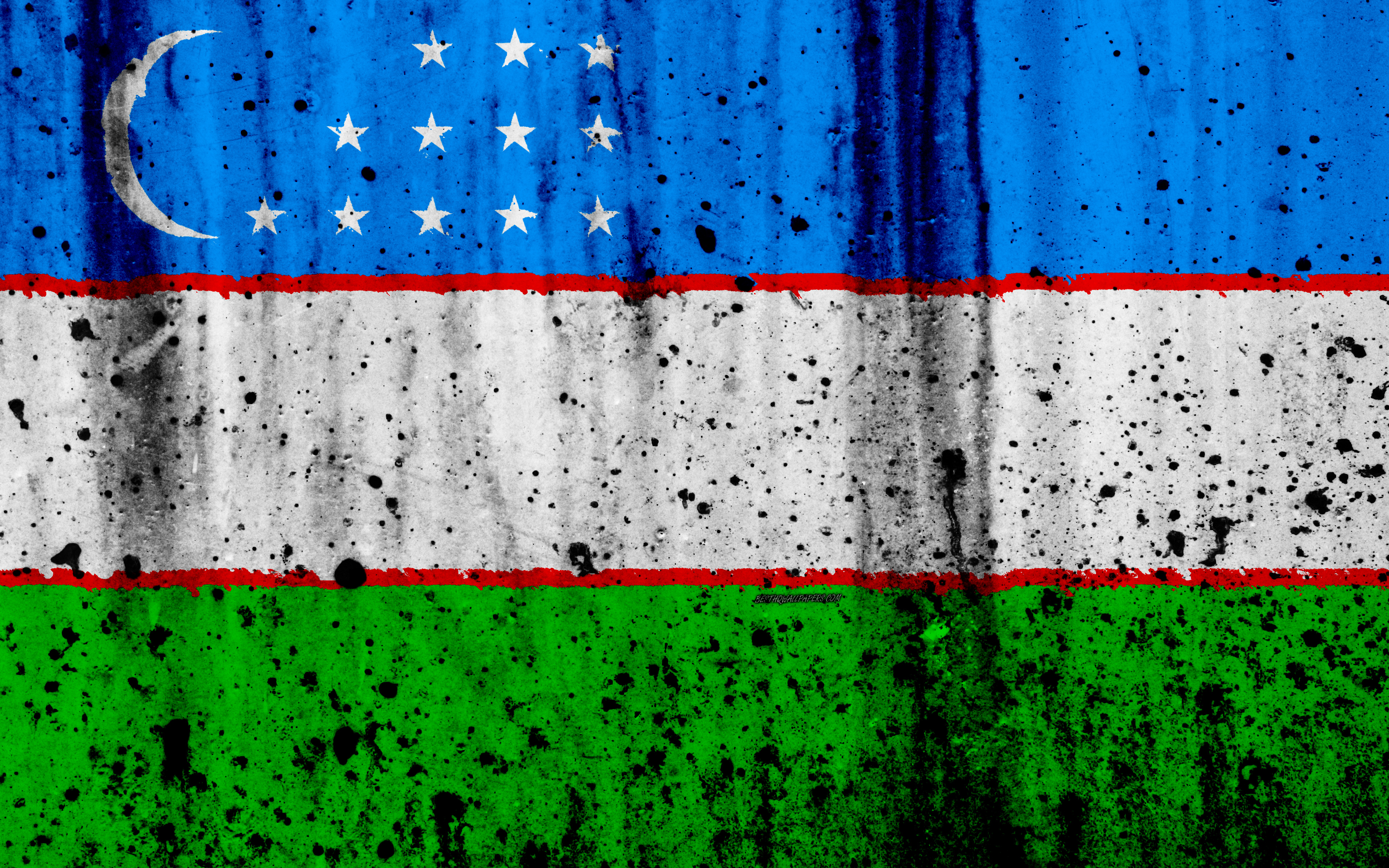 Download wallpapers Uzbek flag, 4k, grunge, flag of Uzbekistan, Asia ...
