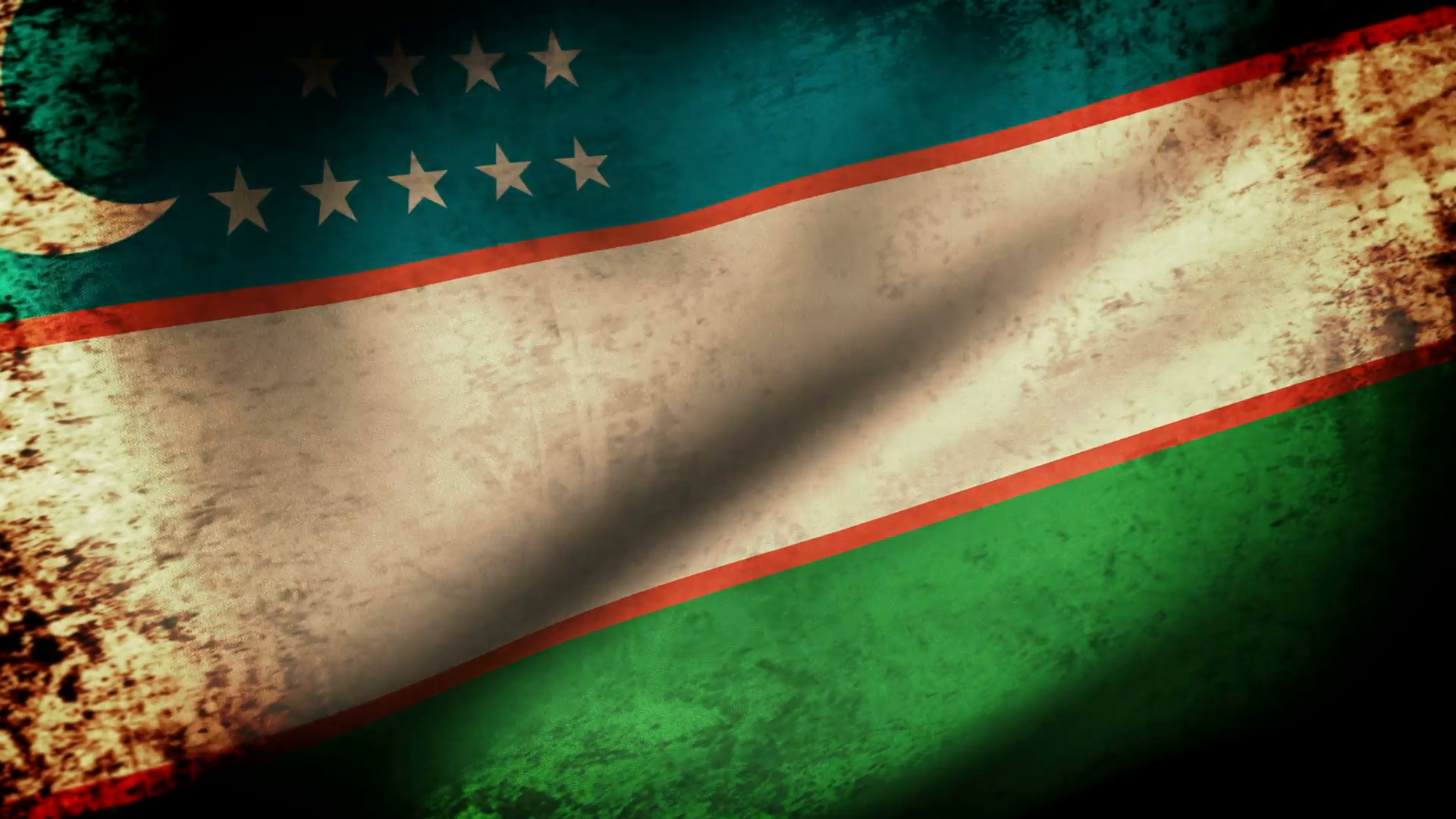 Uzbekistan Flag Waving, grunge look Motion Background - Videoblocks