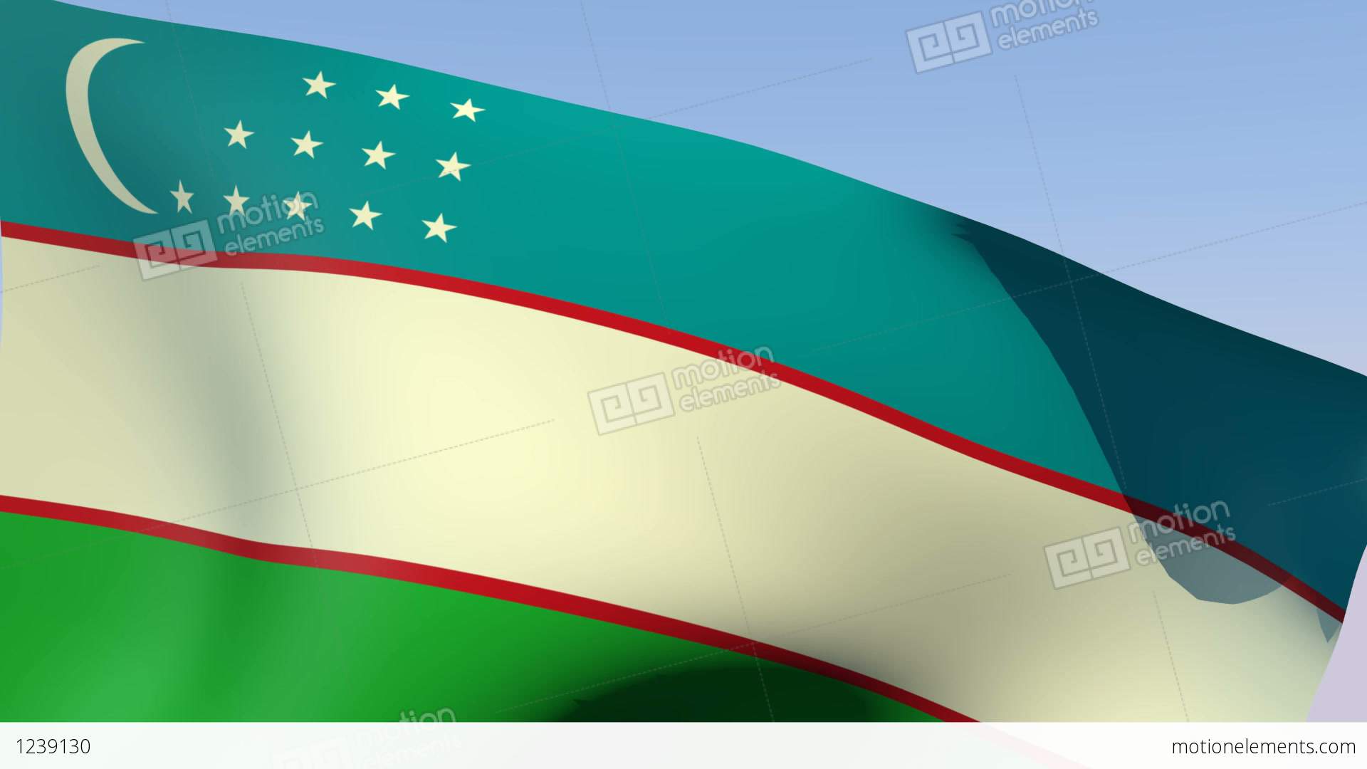 Flag Of Uzbekistan Stock Animation | 1239130