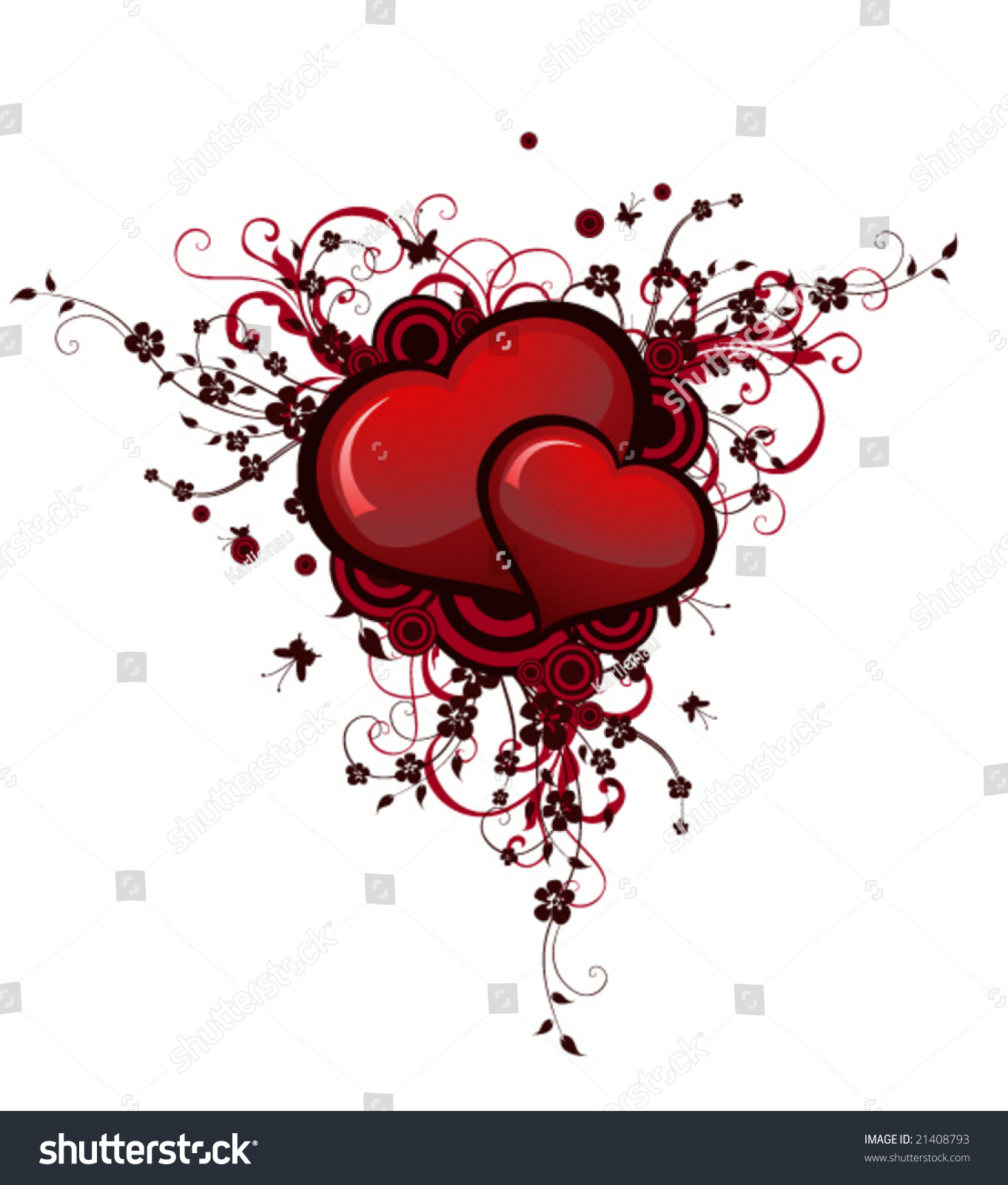Valentine Grunge Hearts Stock Vector 21408793 - Shutterstock