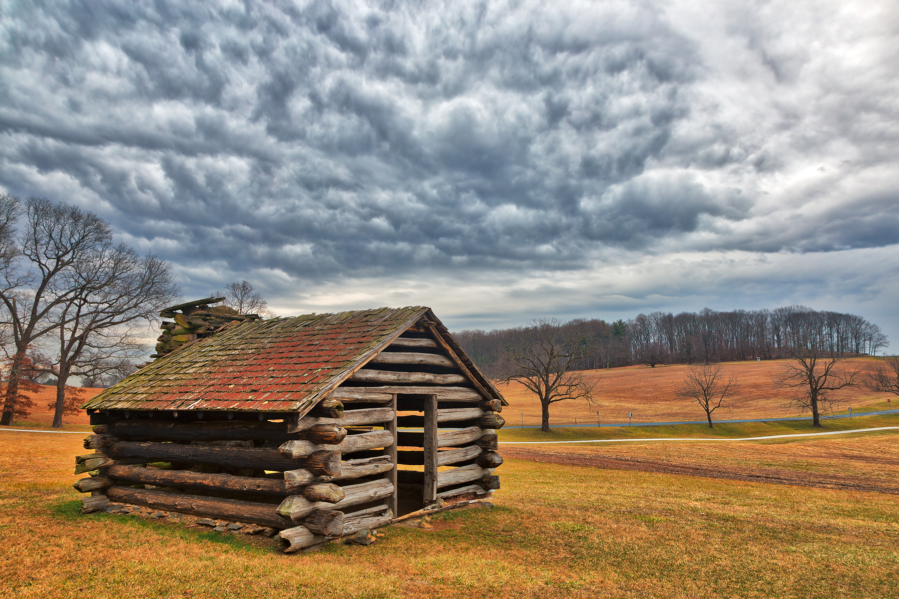 Valley Forge Cabin Cloudscape - HDR, Age, Pennsylvania, Scenery, Scene, HQ Photo