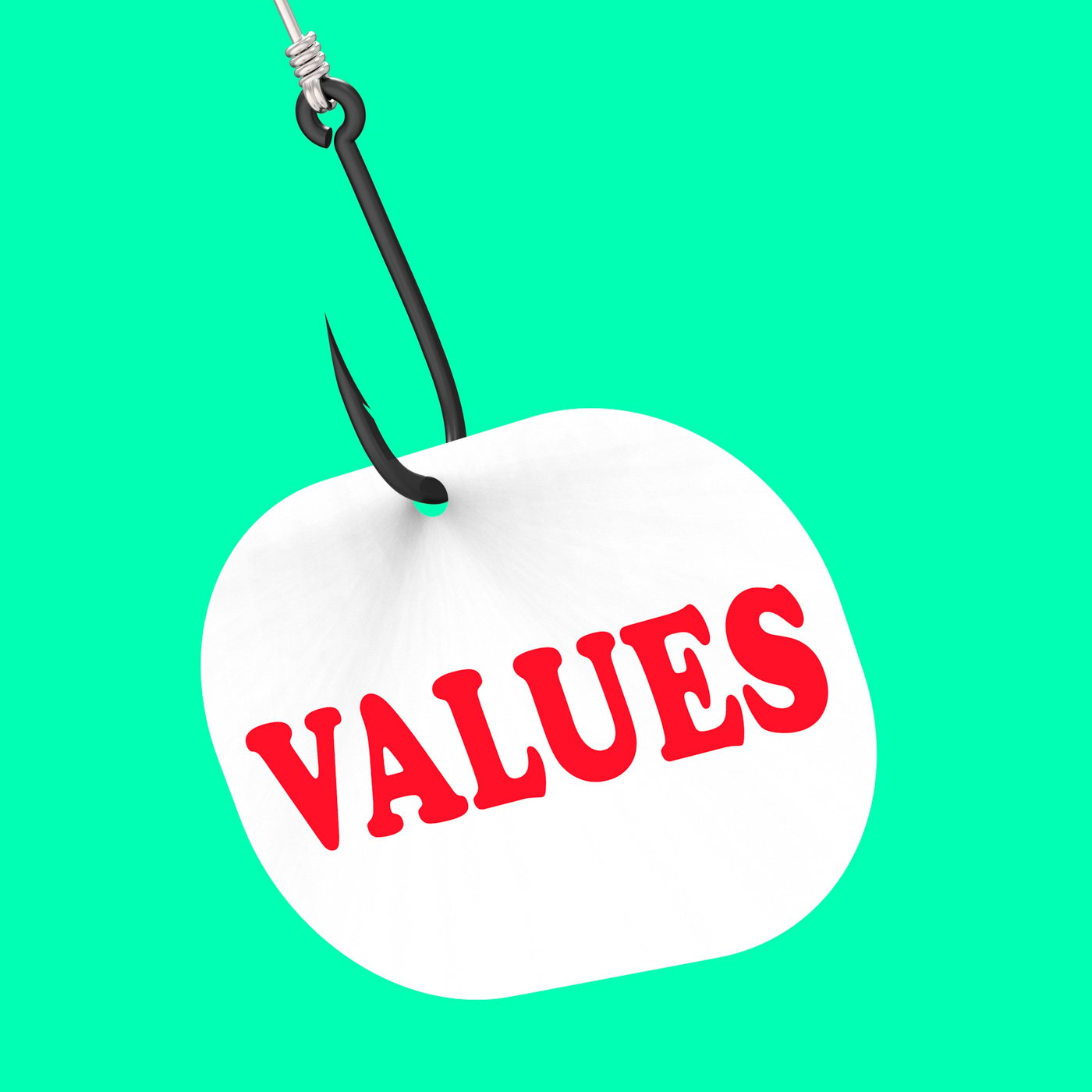 Values on hook means ethical values or morality photo