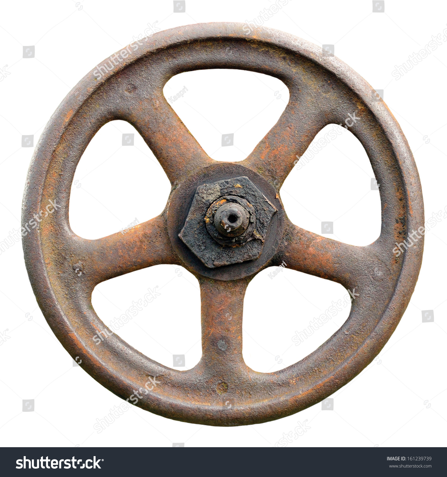 Industrial Valve Wheel Stem Weathered Grunge Stock Photo 161239739 ...