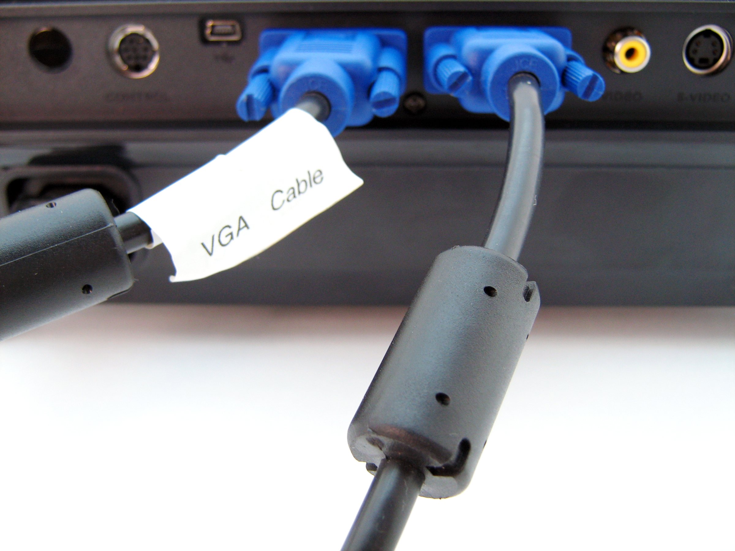VGA Cables, Blue, Interface, Wire, White, HQ Photo