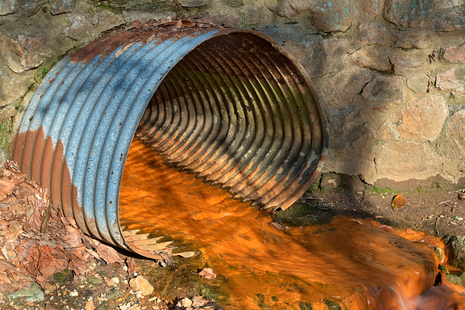 Vibrant sewer flow - hdr photo
