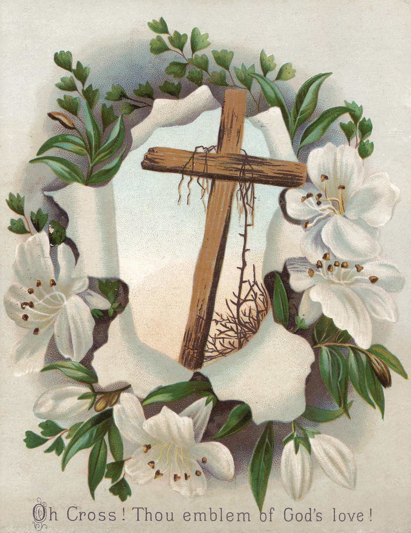Victorian greeting card - easter cross photo